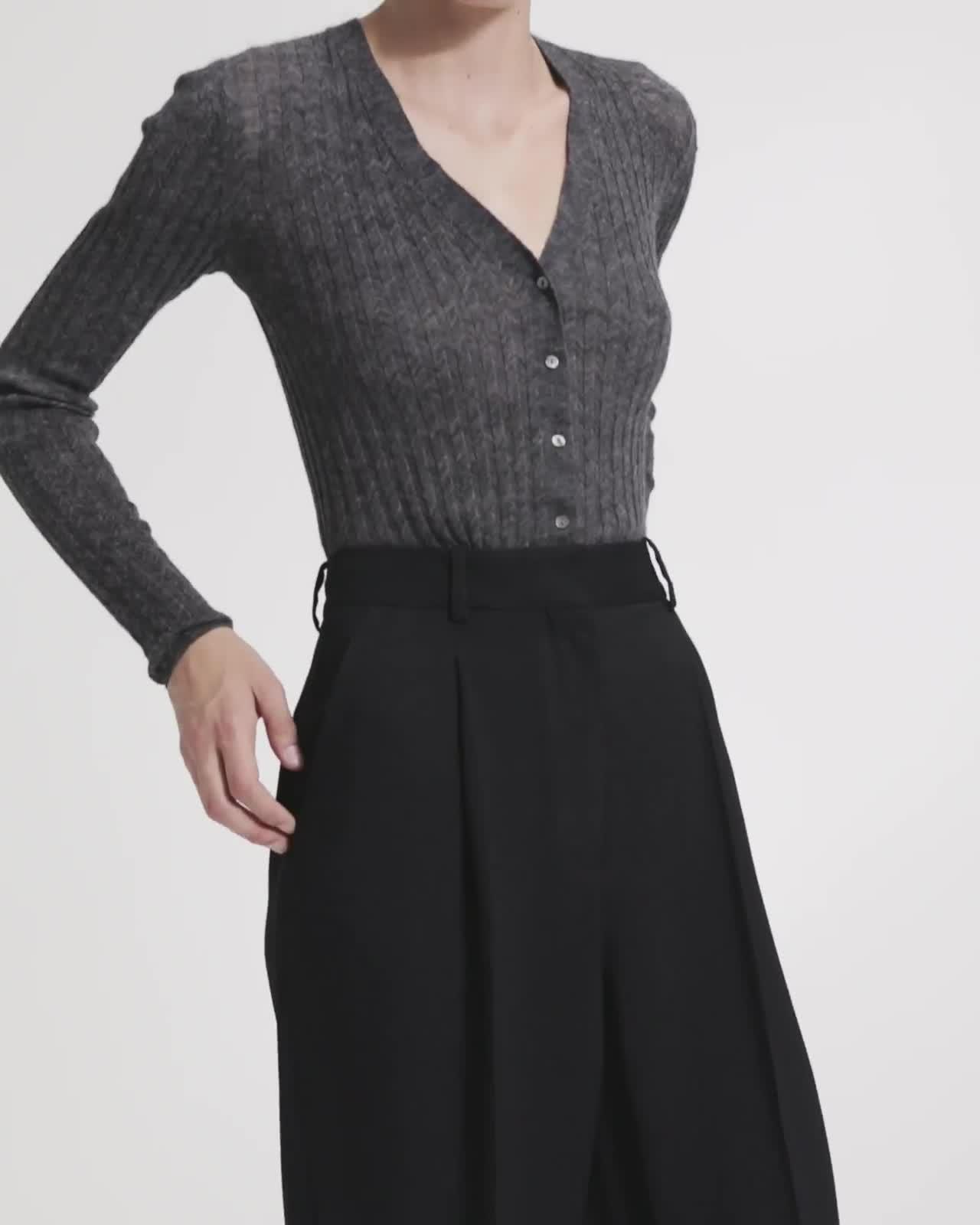 Textured Cady Pleated Trouser