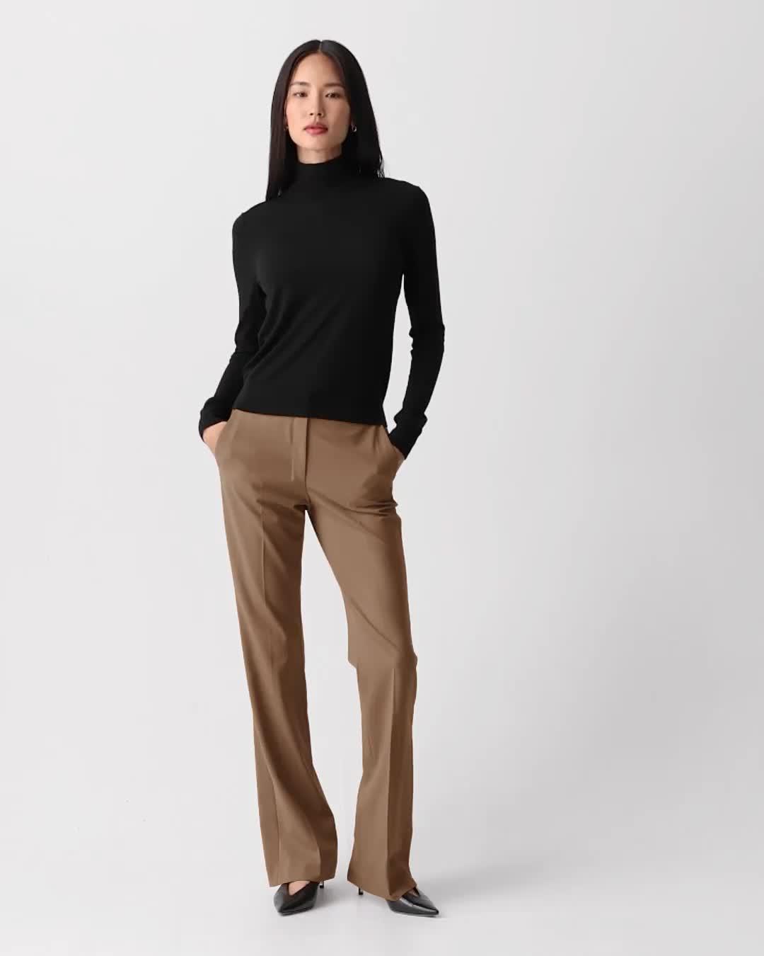 ★週末お値下げ中★人気ニットTheory Regal Wool Tneck PN セオリー Theory REGAL WOOL TNECK PN （ブラウン） - ファッション