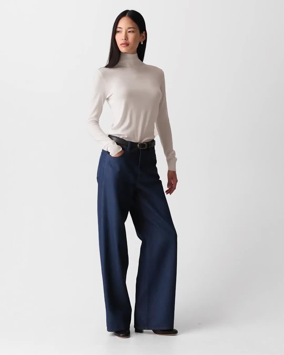 Turtleneck Sweater in Regal Wool in New Ivory | Women's Fine