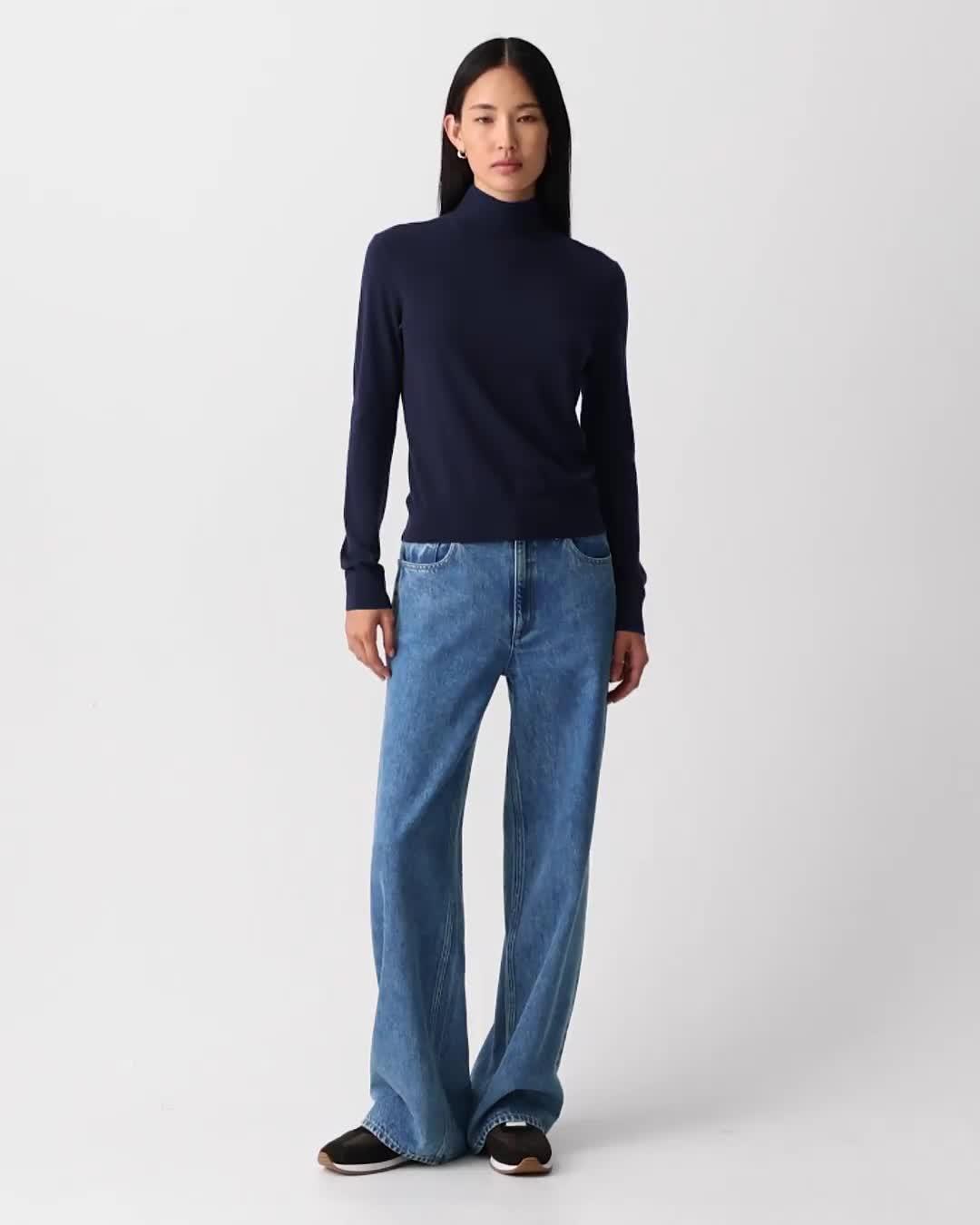 Blue Regal Wool Turtleneck Sweater | Theory