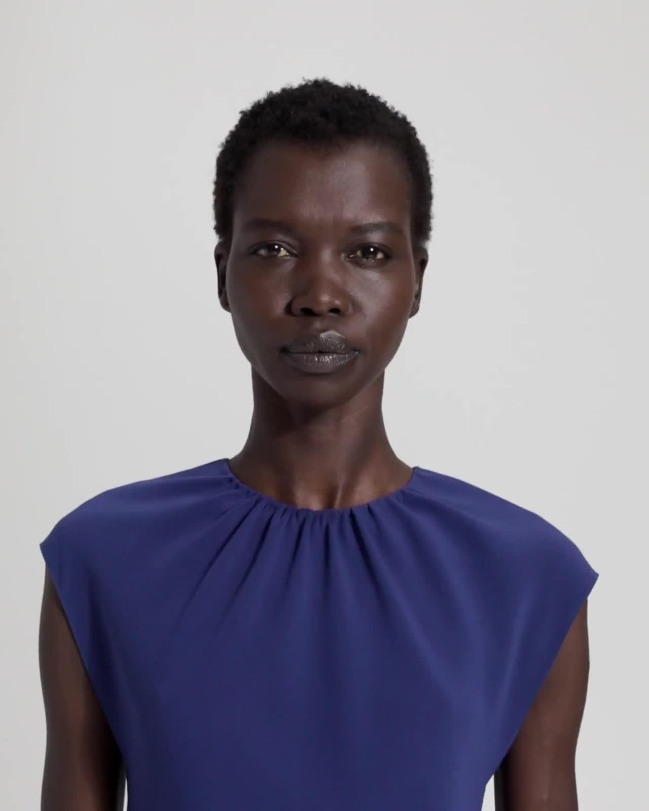 Classic Crepe Shirred Dress