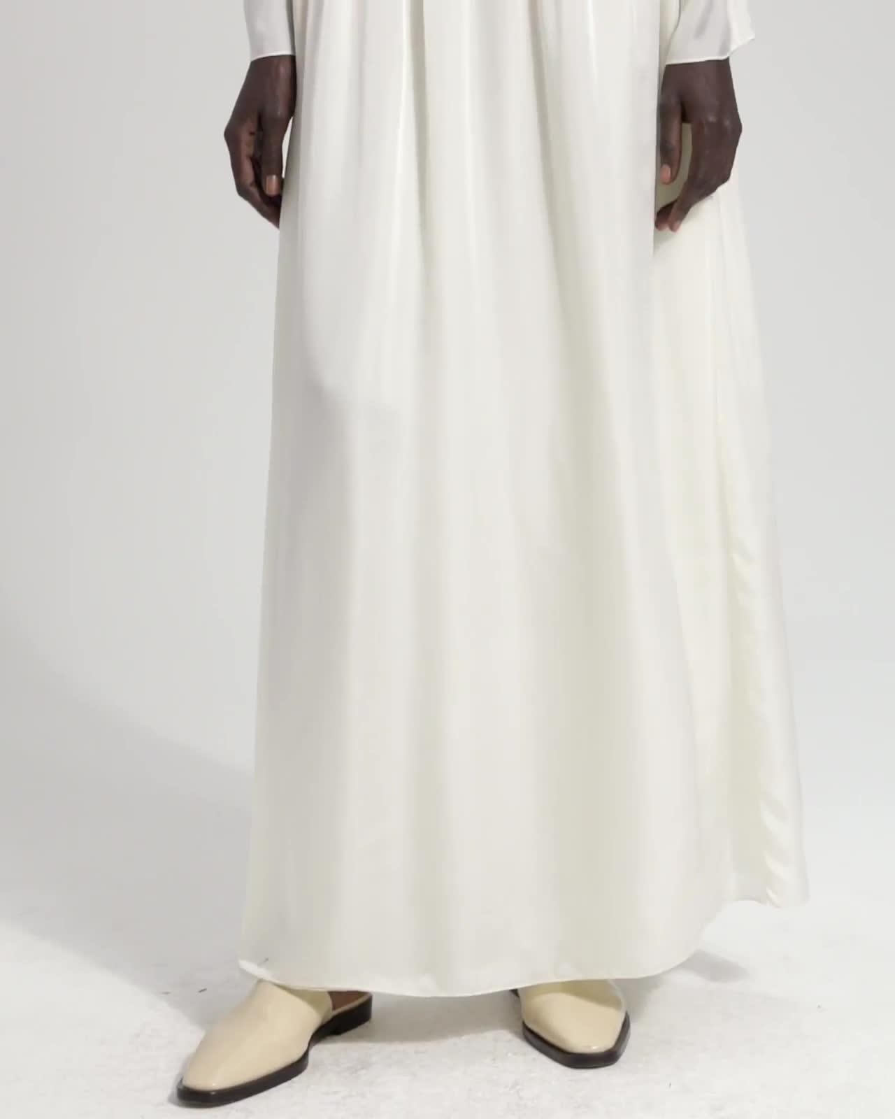 Silk Charmeuse Pull-On Skirt