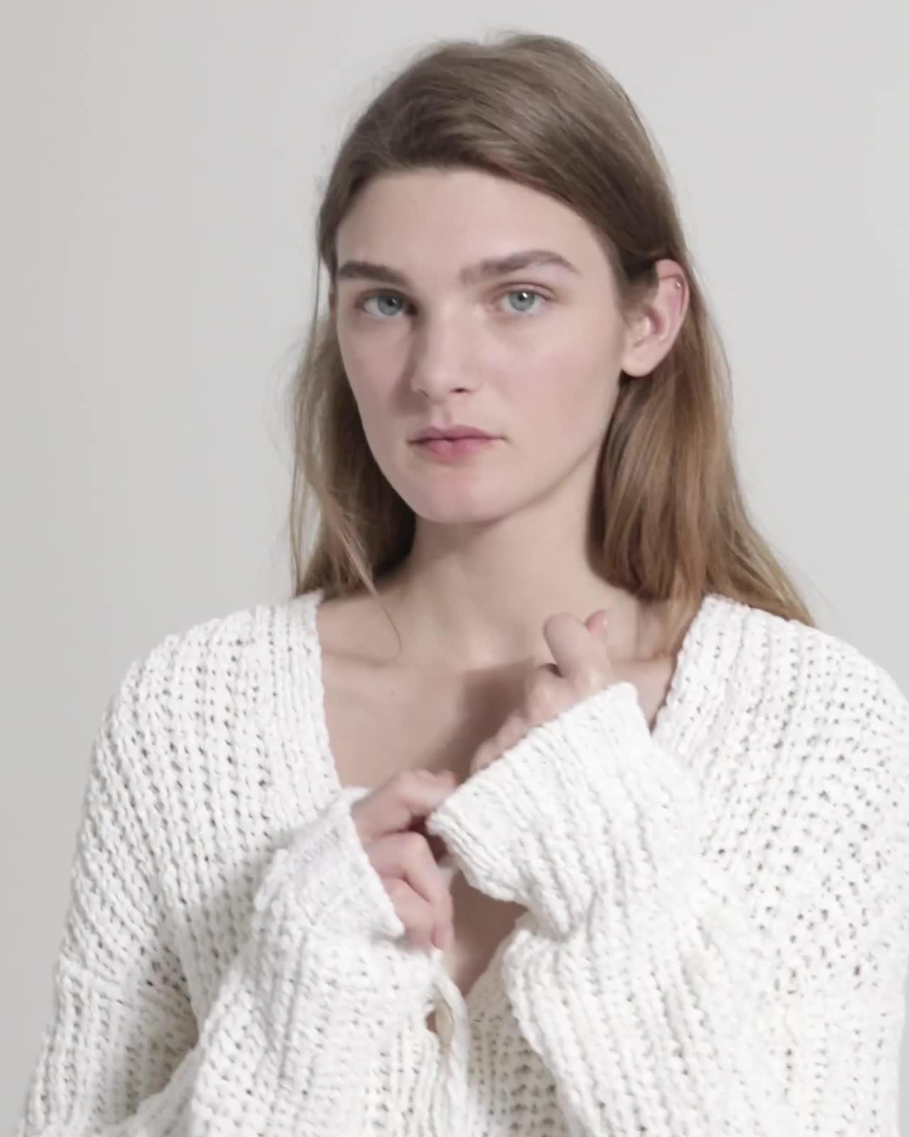 Cotton Nylon Ribbed Cardigan