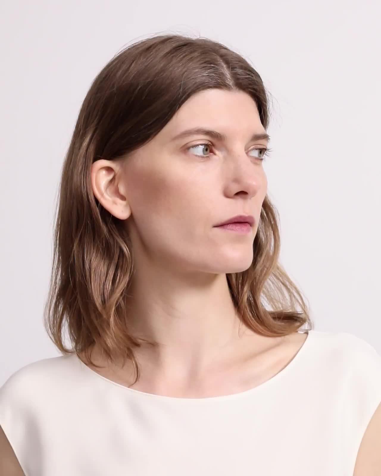 Classic Crepe Open-Neck Draped Top