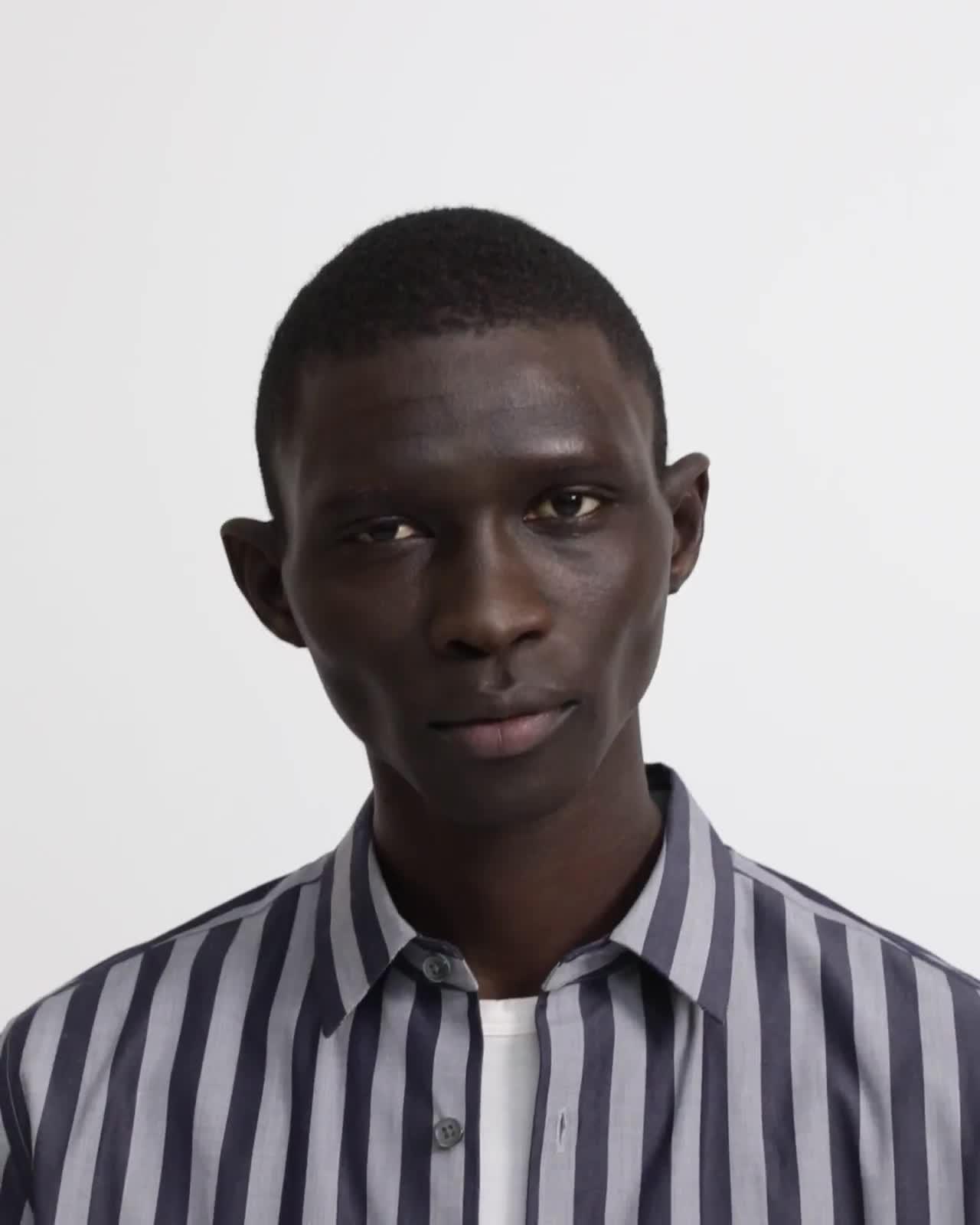Irving Short-Sleeve Shirt in Striped Cotton