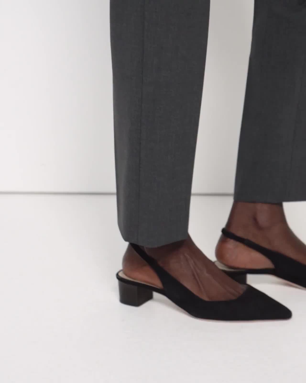Black Good Wool Treeca Full Length Pant | Theory