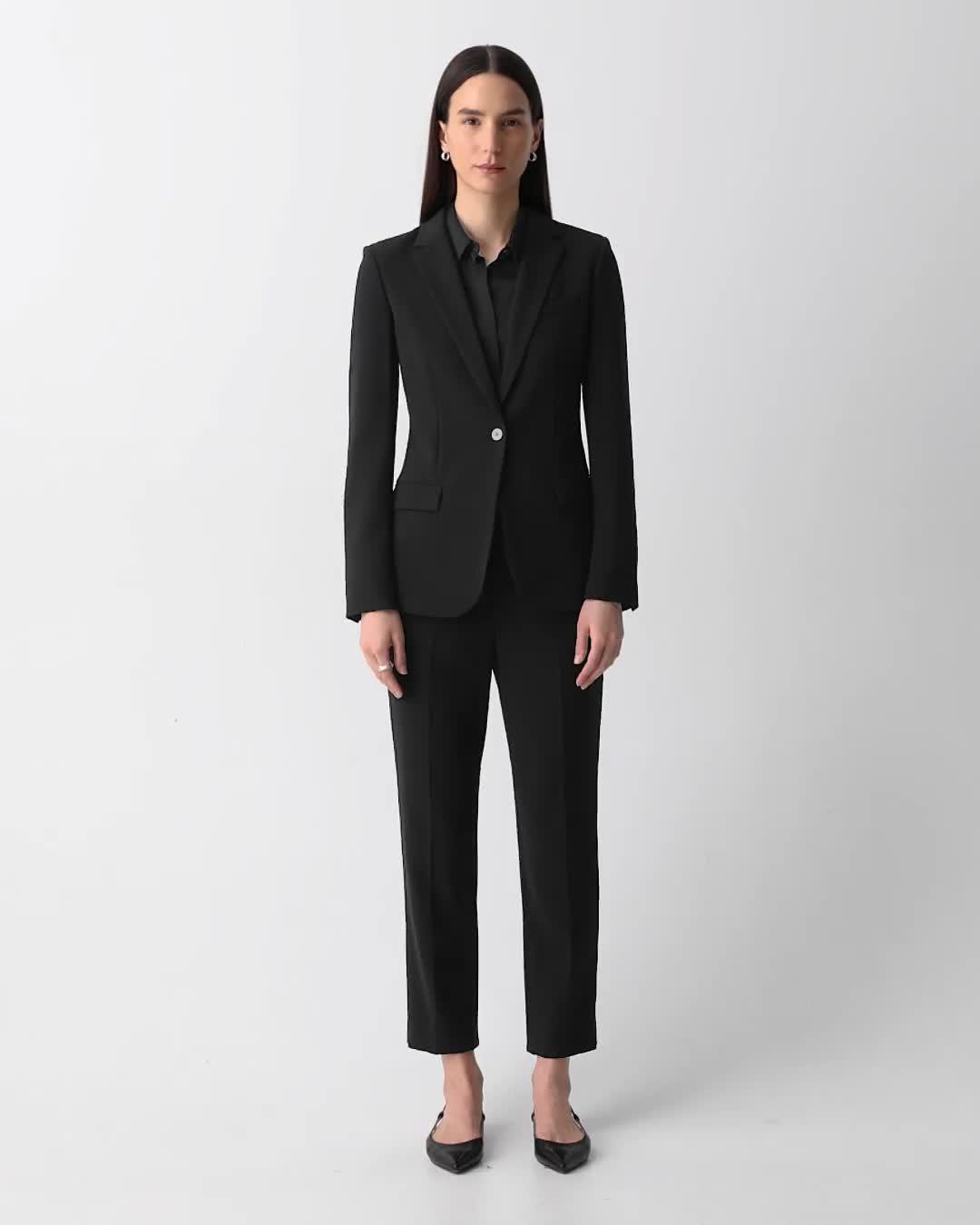 限定商品 Admiral Crepe Blazer Tcup MN 細身さんへ Black Admiral Crepe Staple Blazer | Theory