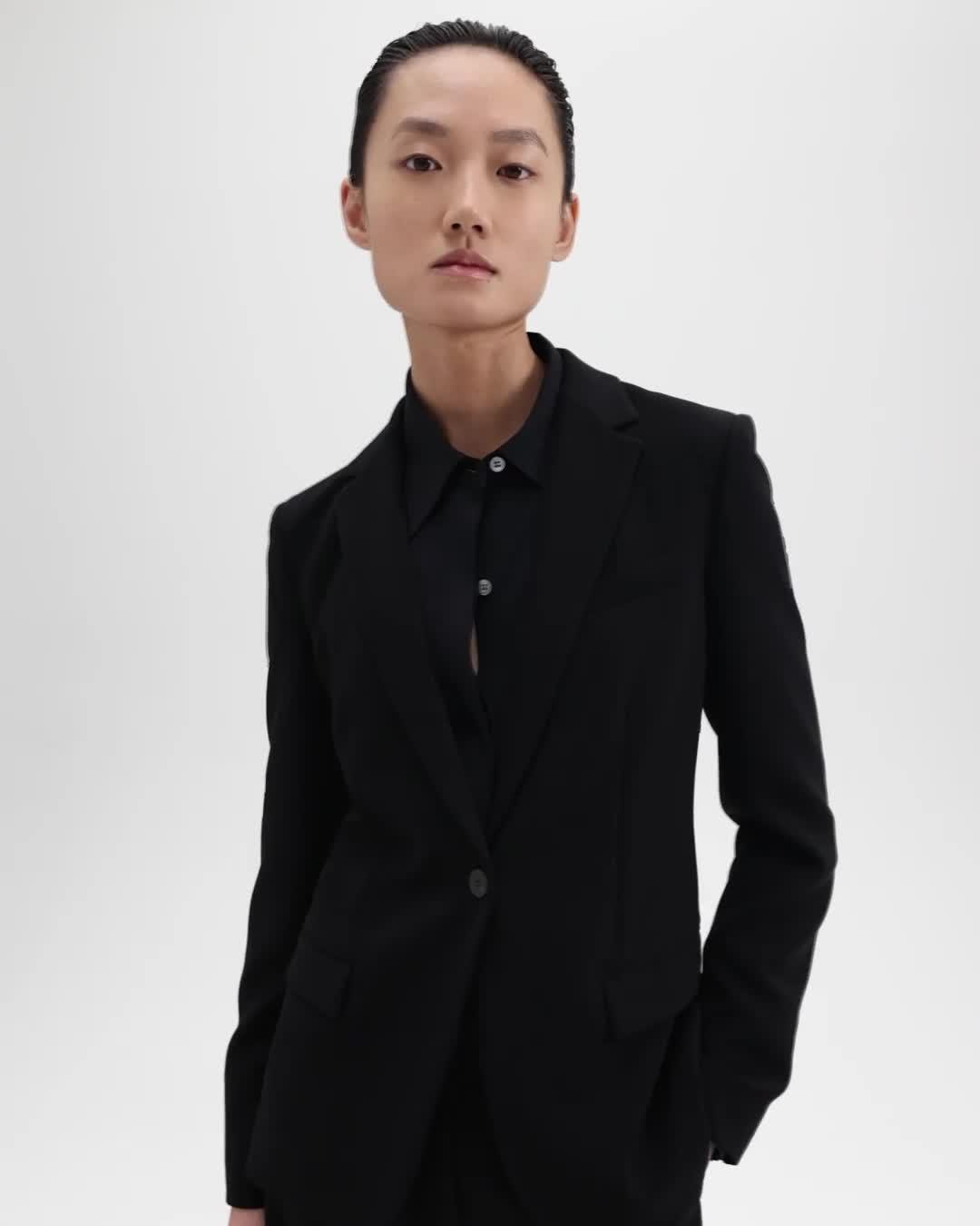 Black Admiral Crepe Staple Blazer | Theory