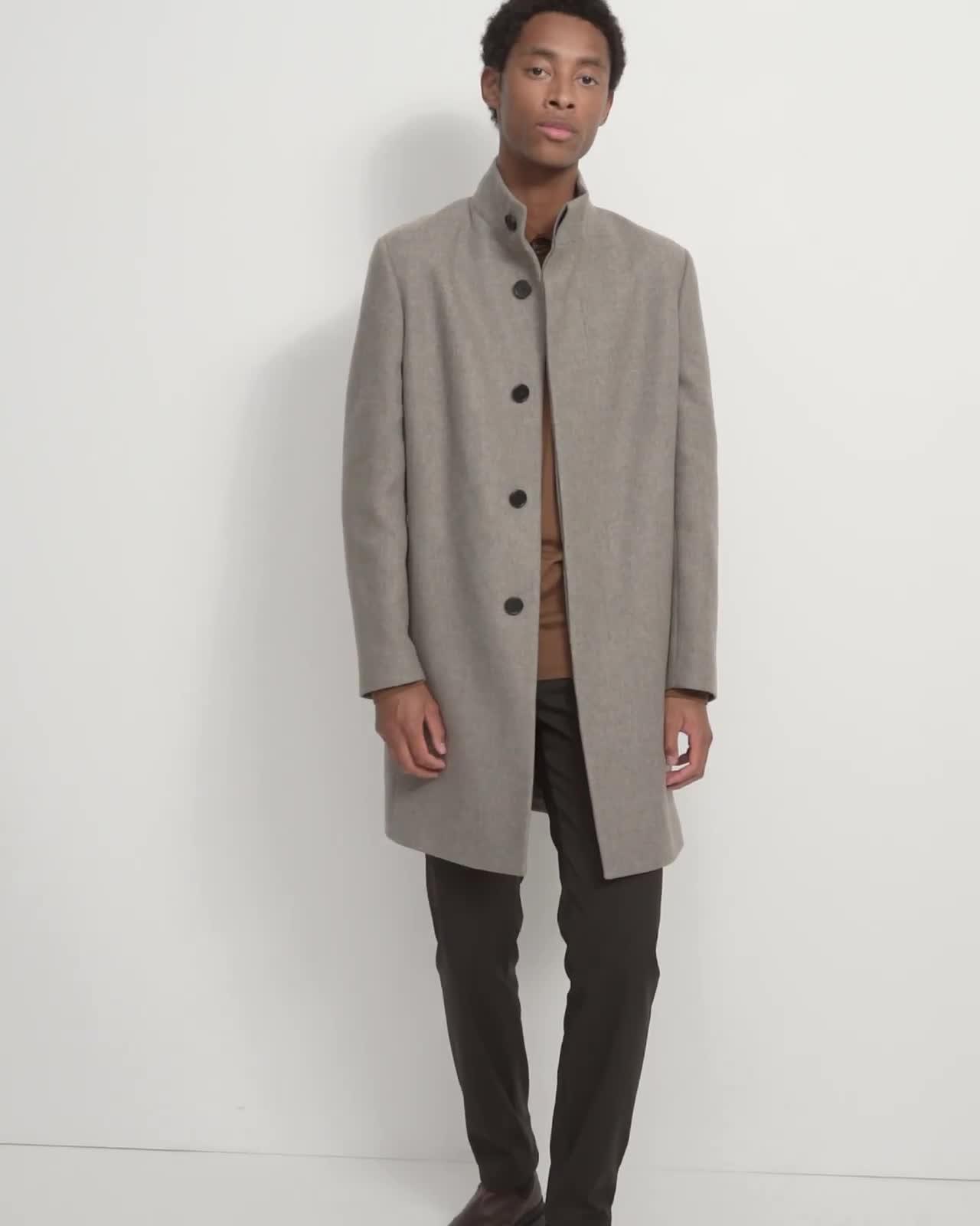 theory belvin wool blend top coat