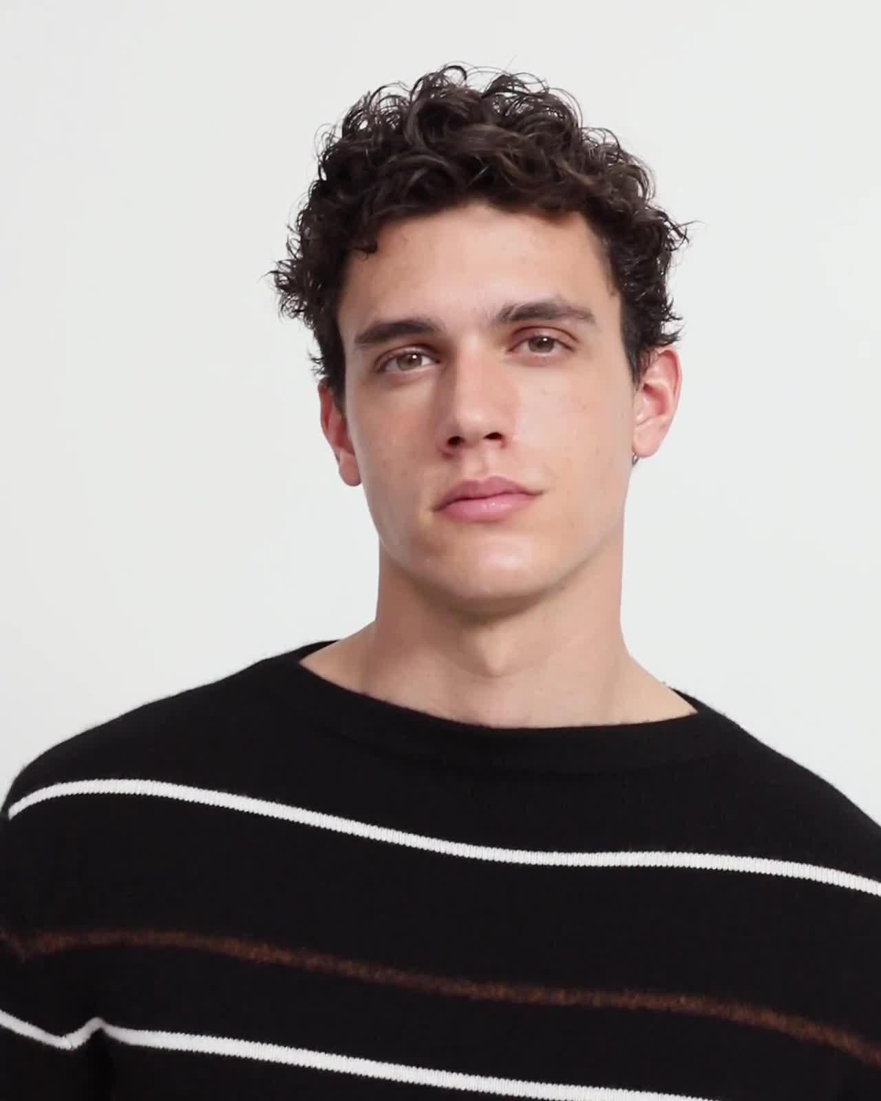 Crewneck Sweater in Striped Cashmere