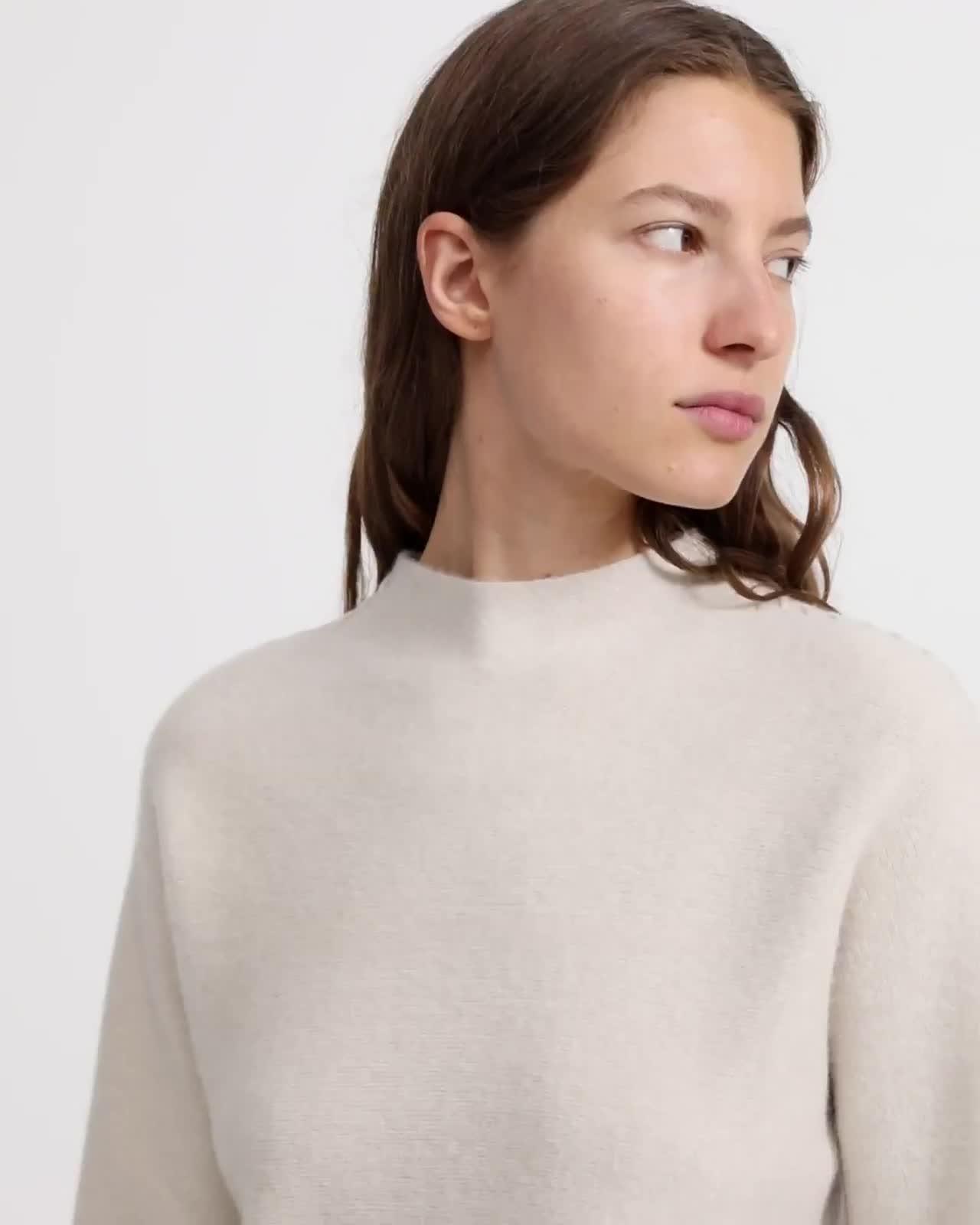 Kimono Turtleneck Dress in Felted Wool-Cashmere