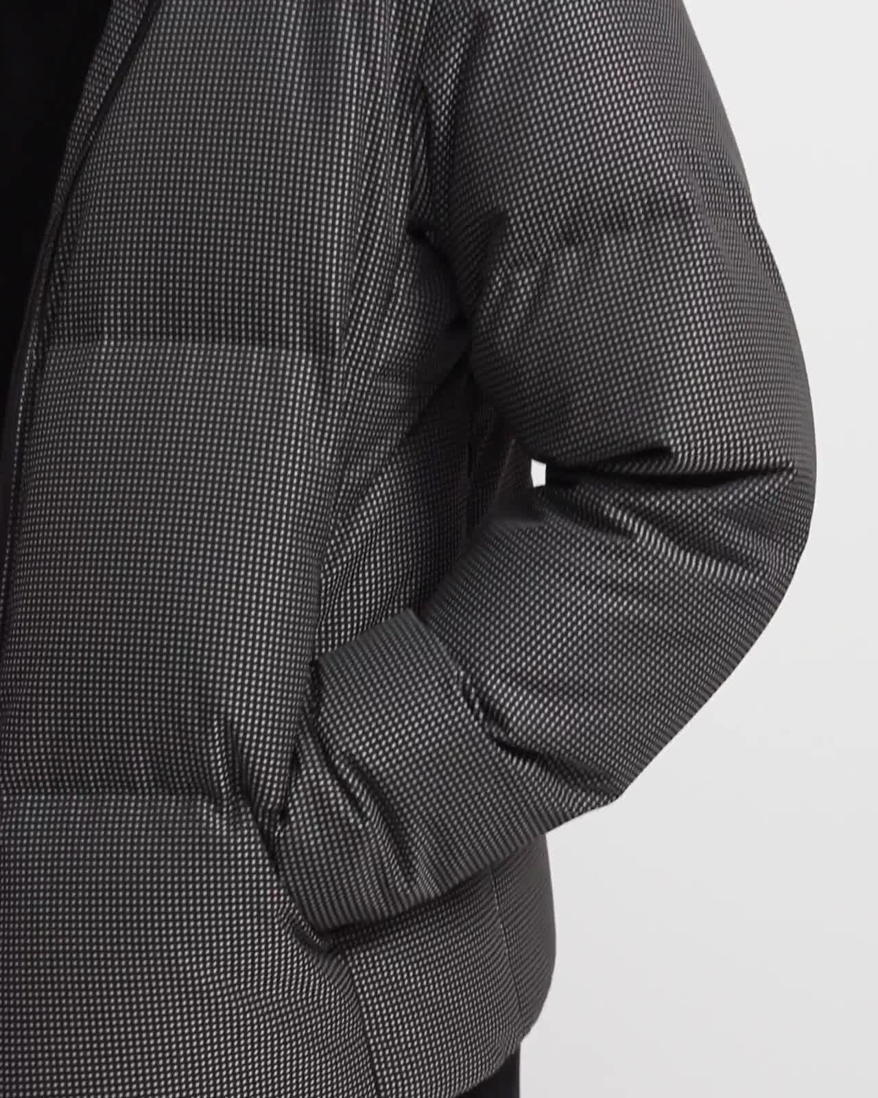 Puffer Jacket in Grid Print