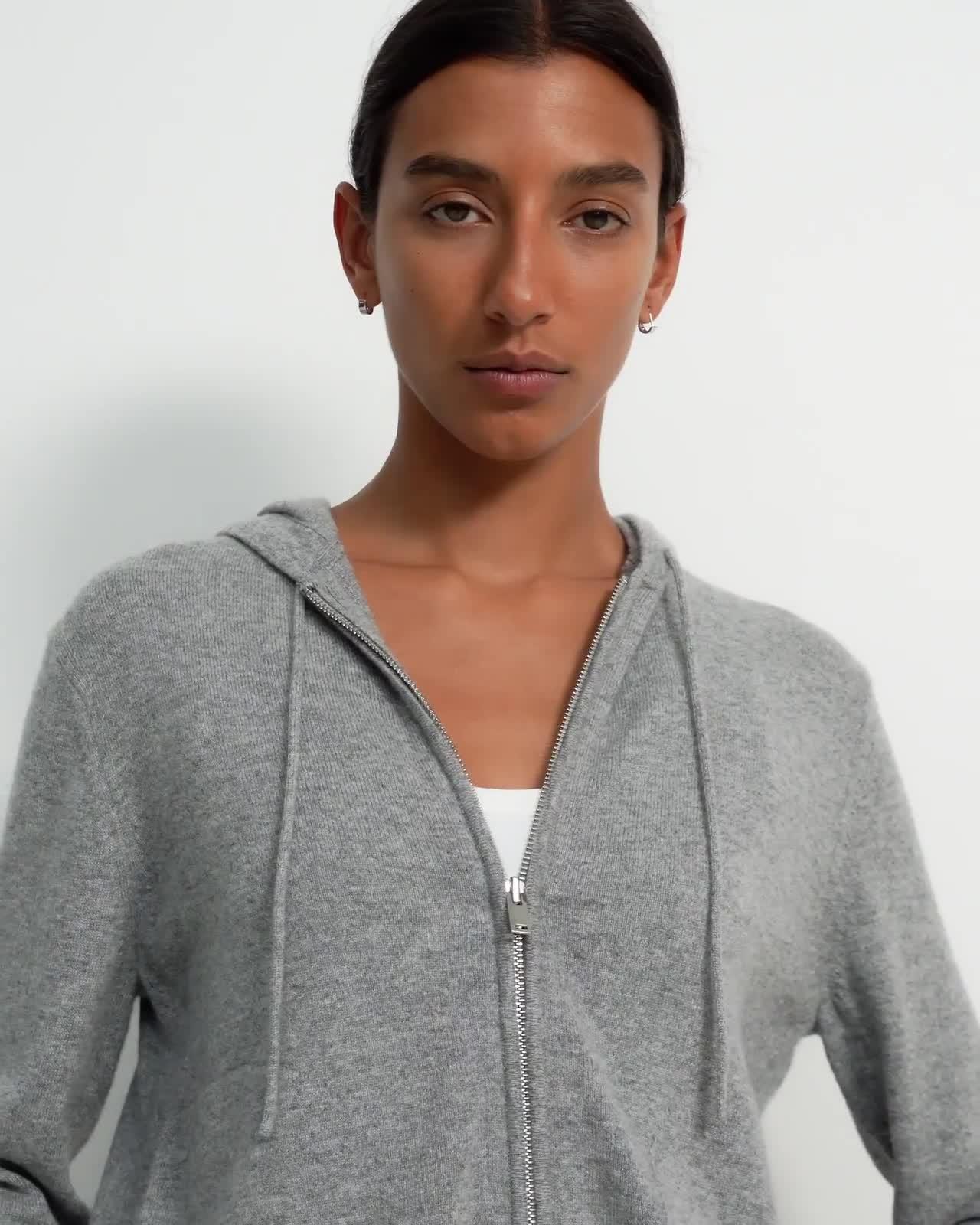 Zip 2025 cashmere hoodie