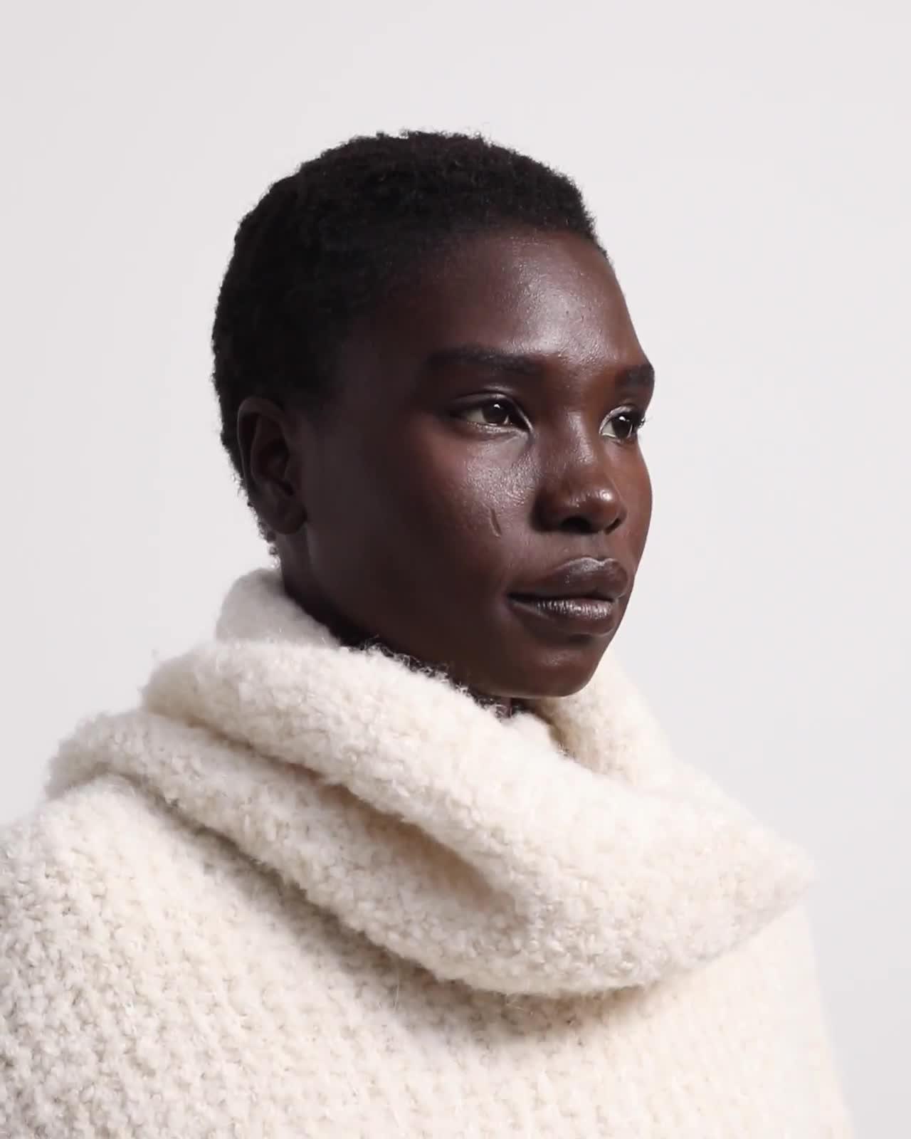 Theory Official Site | Cowl Neck Sweater in Alpaca Wool Boucle