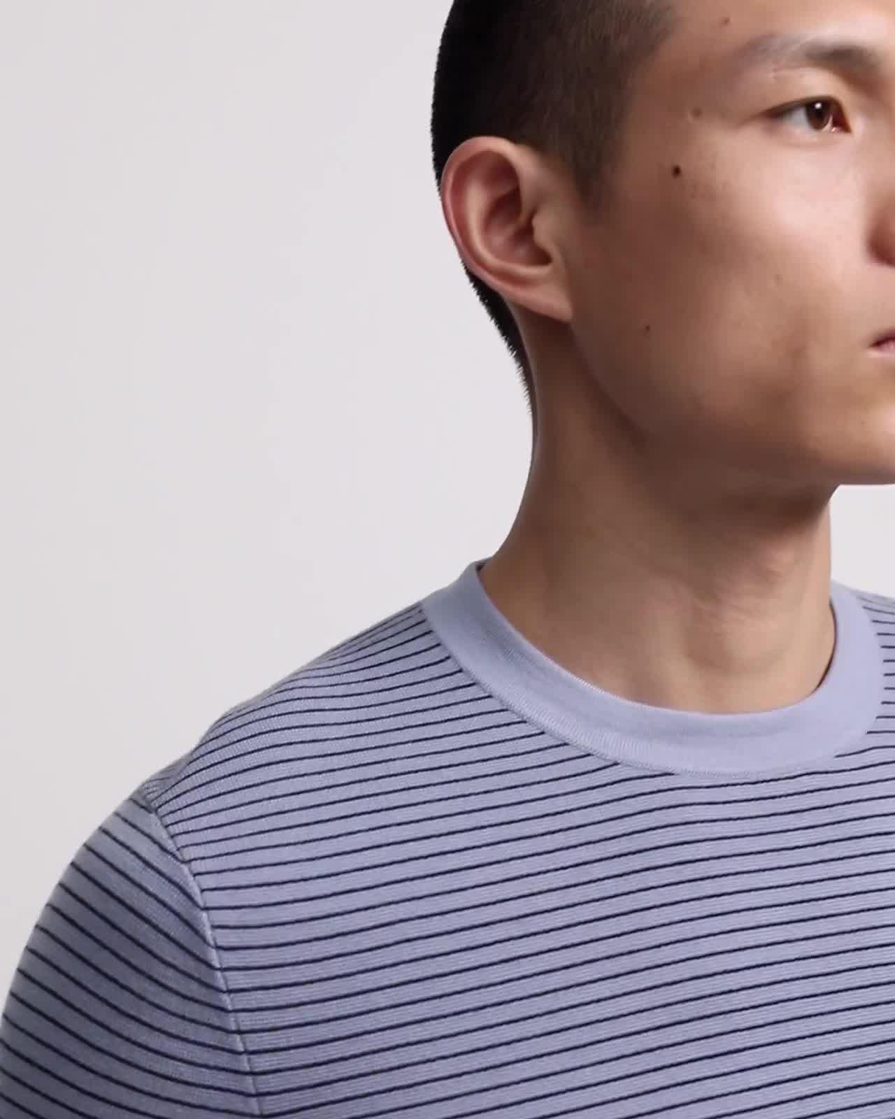 Crewneck Sweater in Striped Merino Wool
