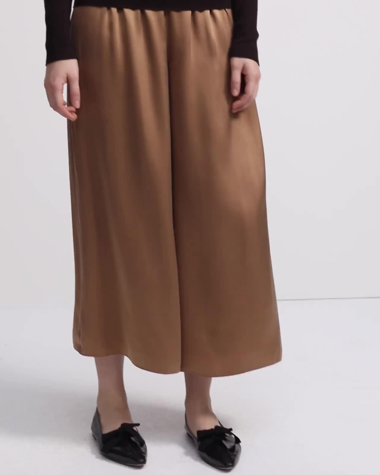 Pull-On Pant in Washed Satin