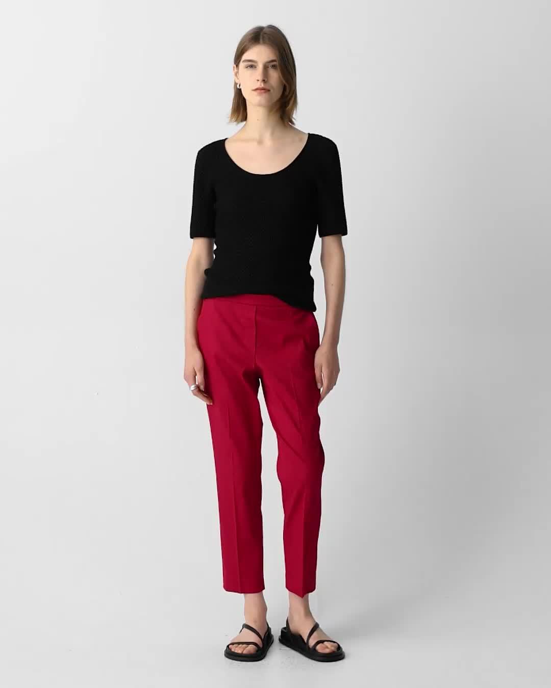 Plaid Stretch Wool Treeca Pant | Theory