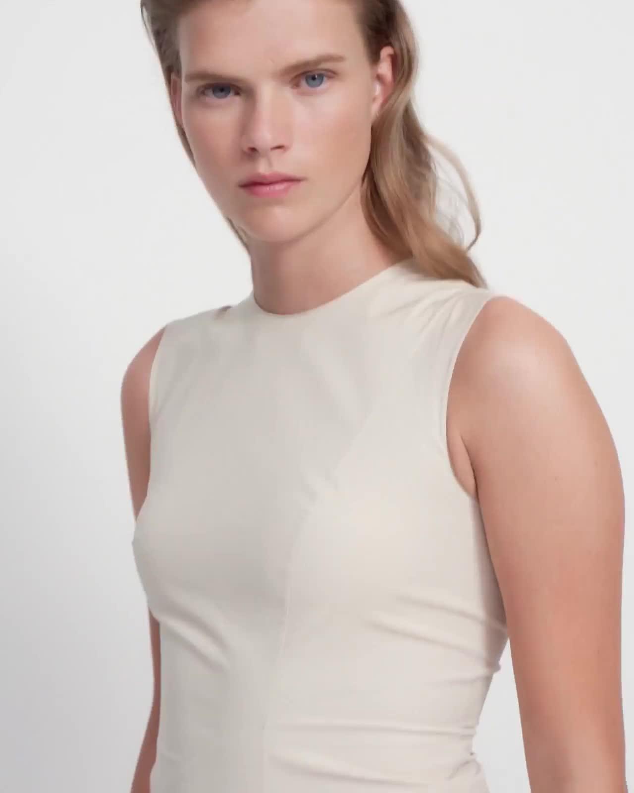 Cascade Dress in Stretch Cotton