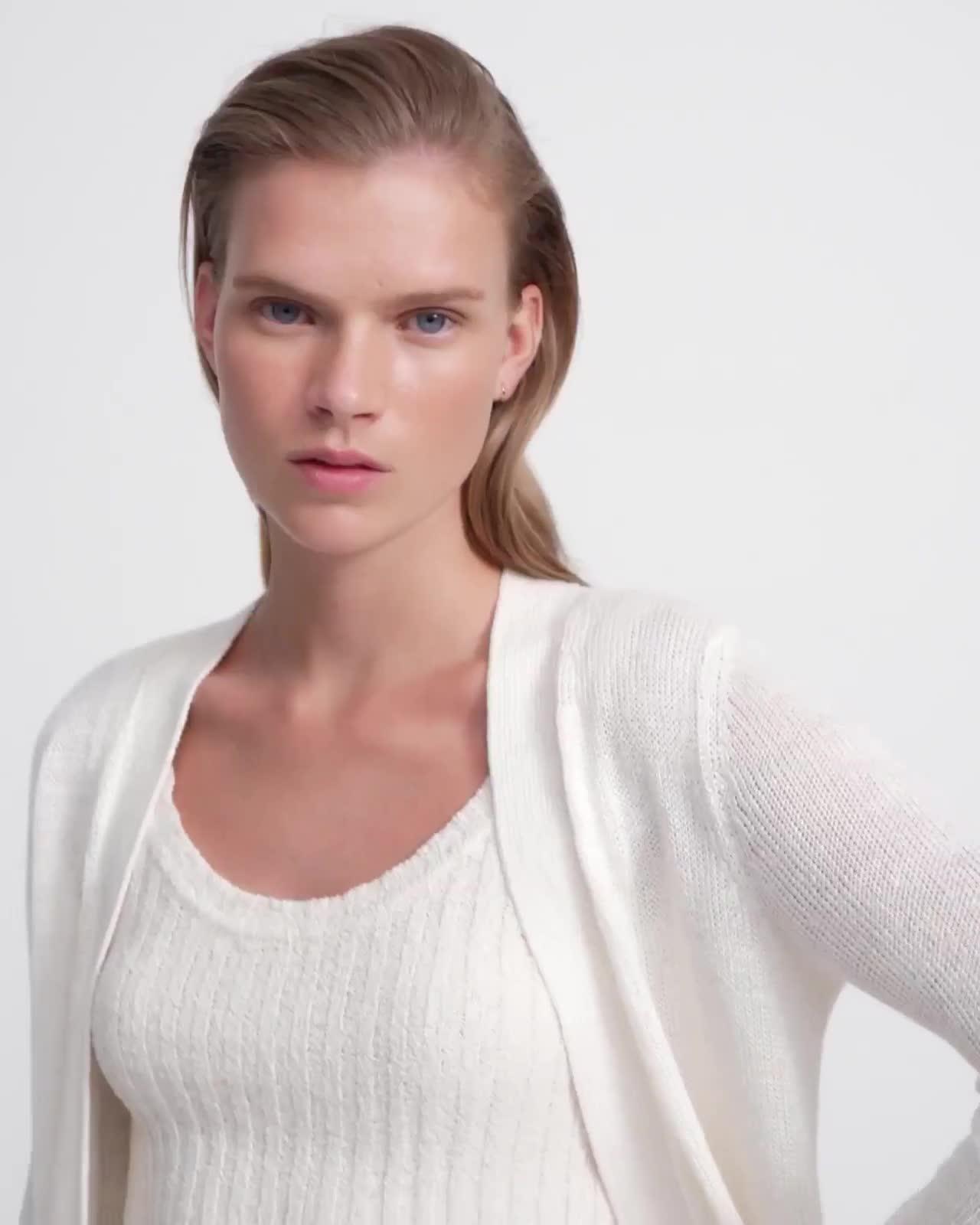 Open Front Cardigan in Linen-Viscose