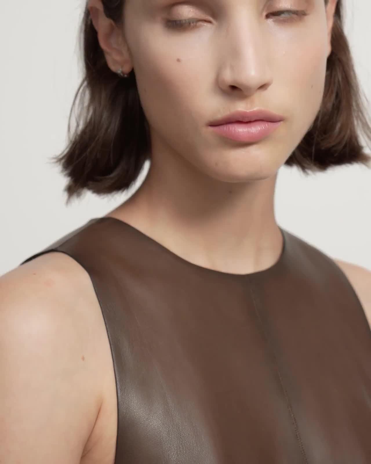 Shell Dress in Leather