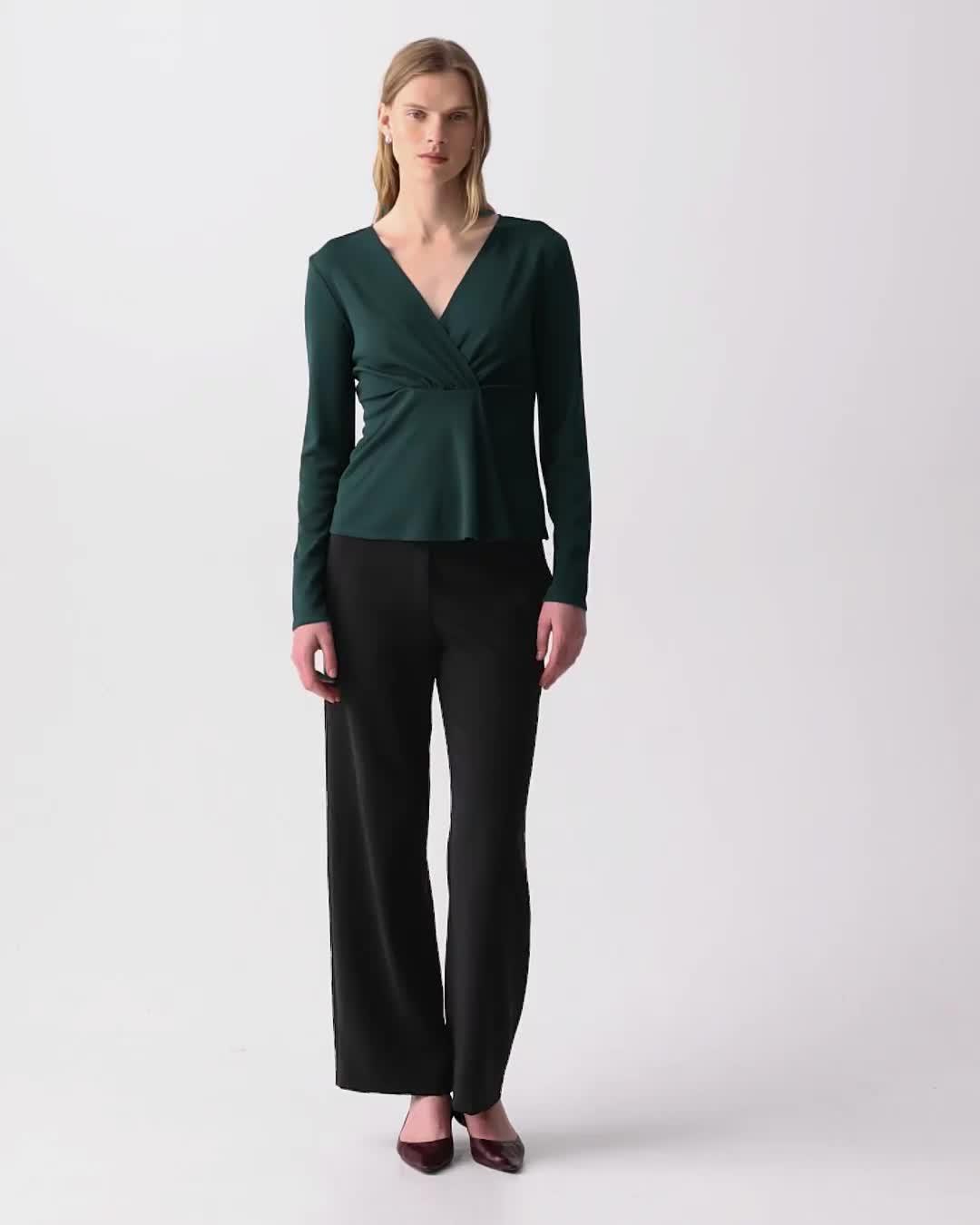 Wide-Leg Pull-On Trousers in Admiral Crepe