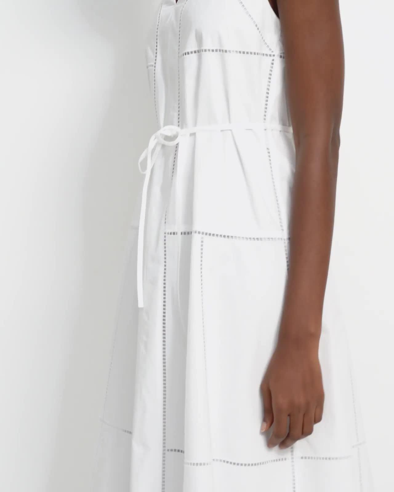 theory sleeveless dress in eyelet cotton