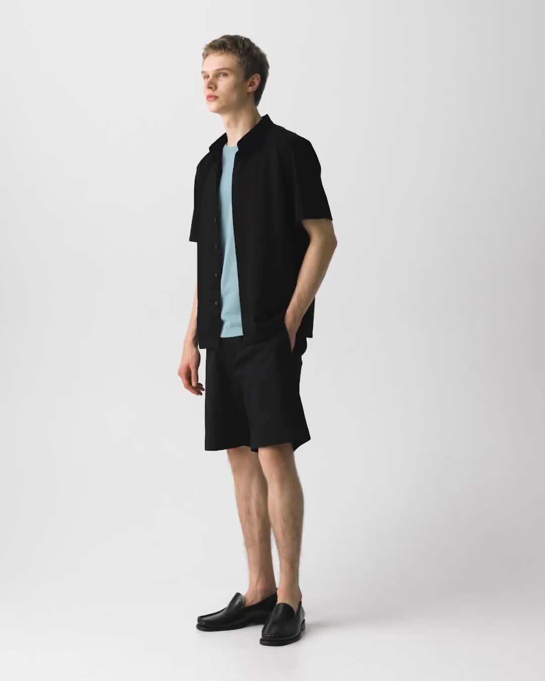 Irving Short-Sleeve Shirt in Structure Knit