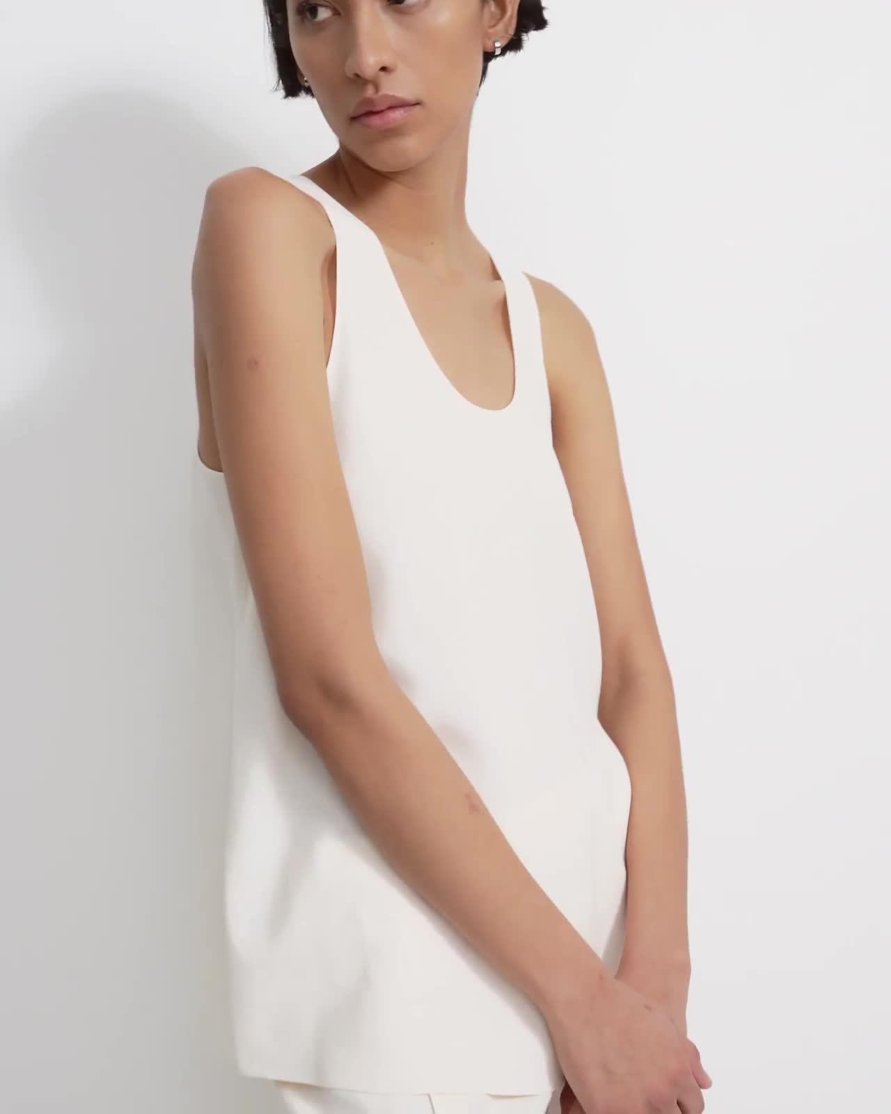 Scoop-Neck Tank in Eco Rosina Crepe