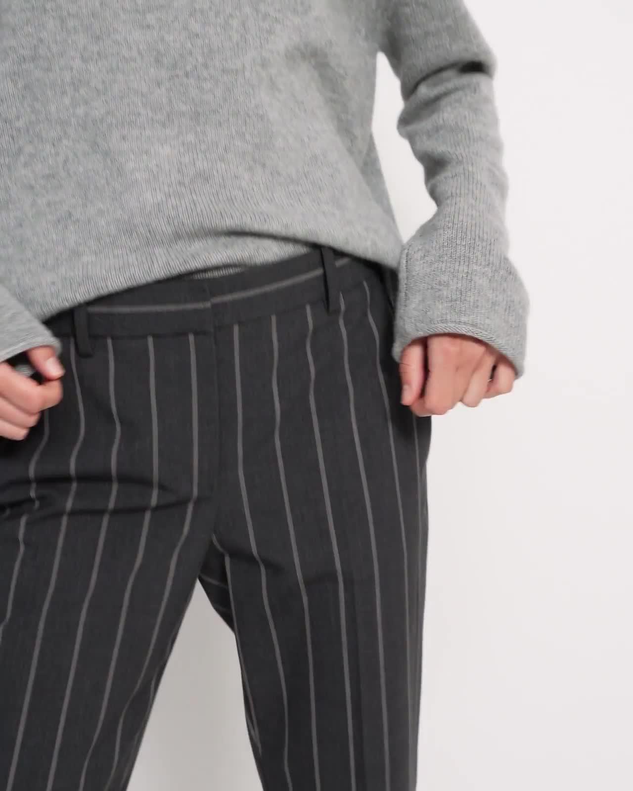 Treeca Pant in Striped Good Wool