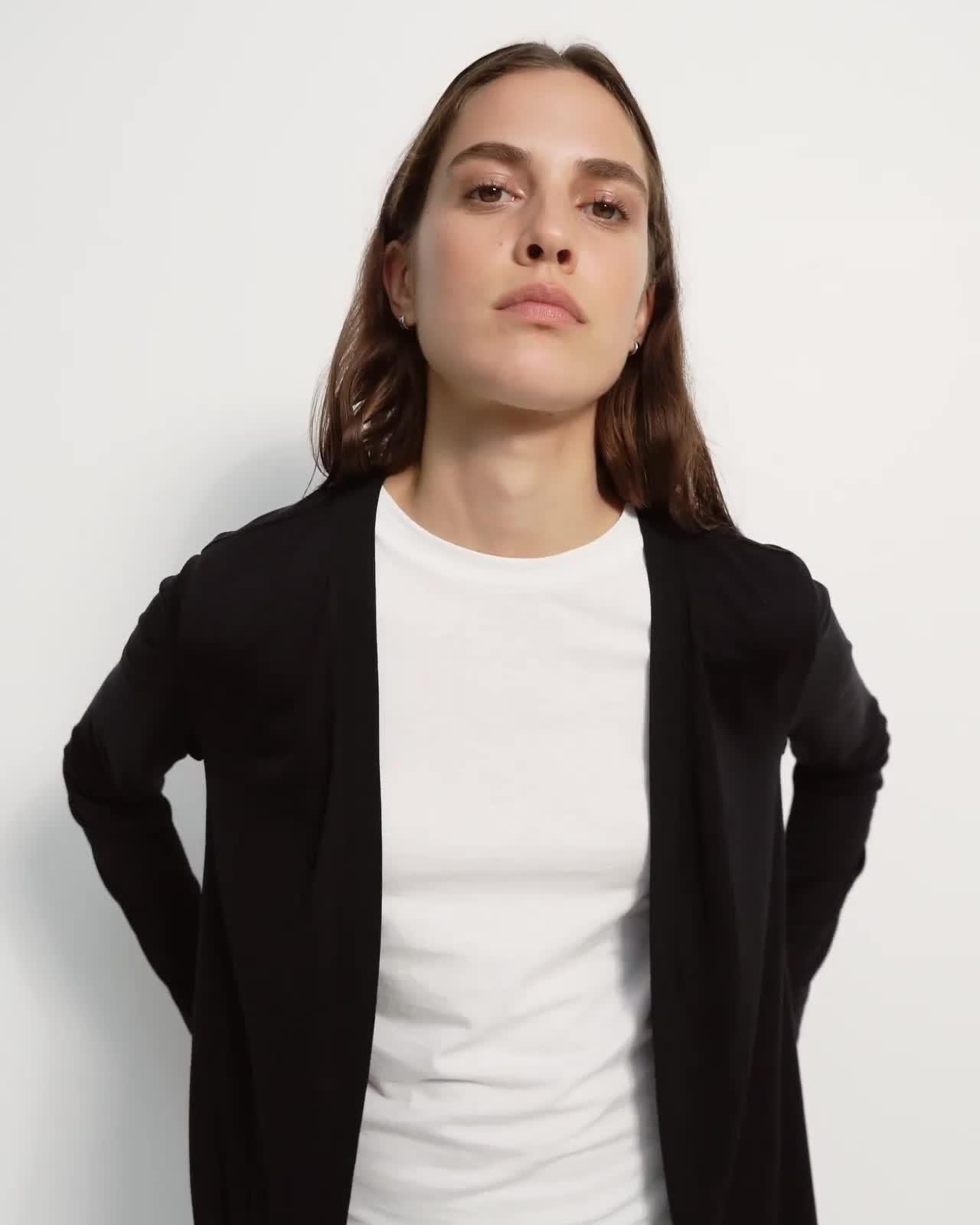 Step Hem Cardigan in Modal-Silk
