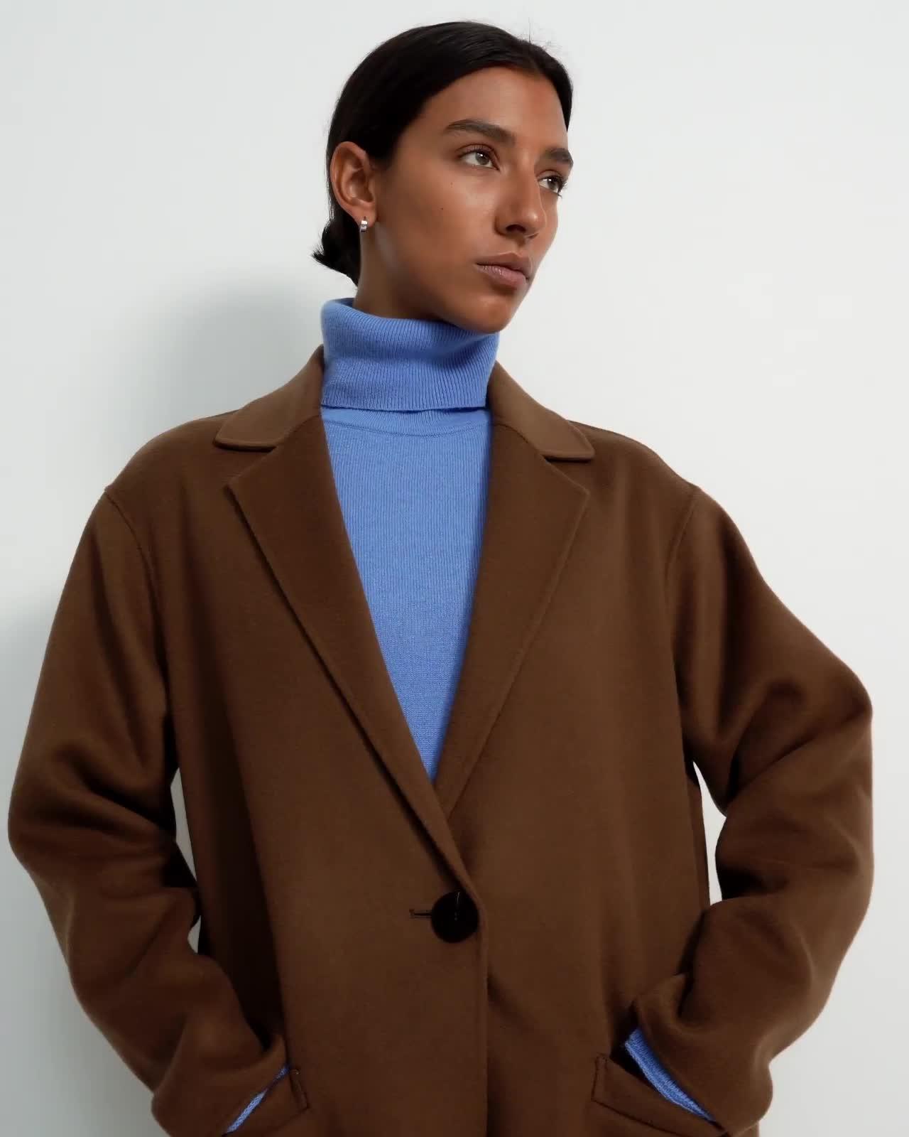 Overcoat in Double-Face Wool-Cashmere