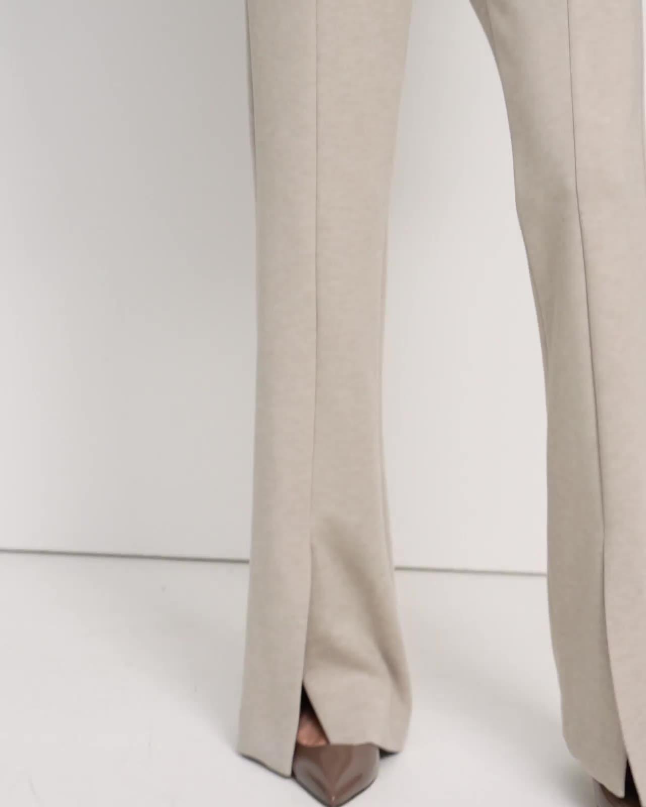 Double-Knit Jersey Slit Demitria Pant | Theory display picture 1