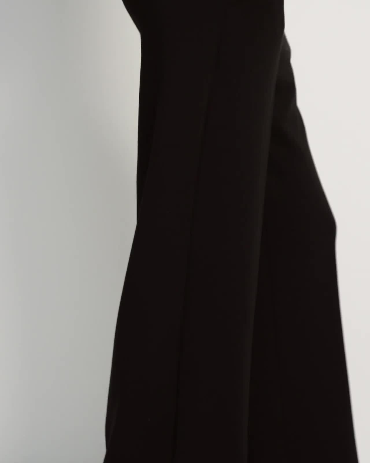 Black Double-Knit Jersey Wide-Leg Pant | Theory