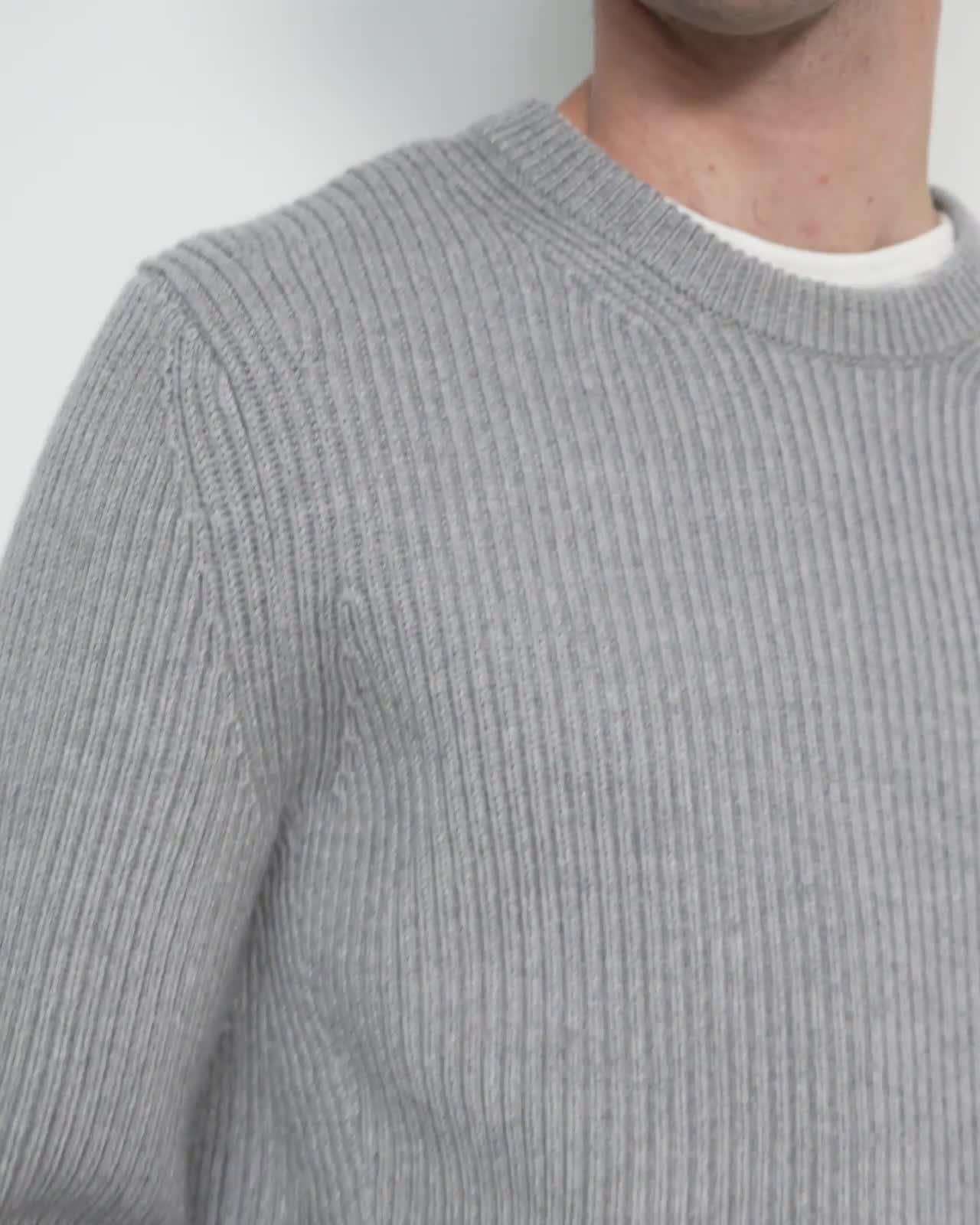 Ribbed Sweater in Merino Wool