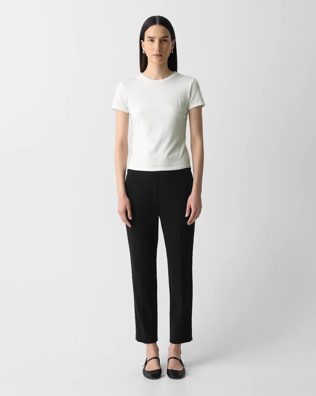 Tiny Tee in Organic Cotton in White | Women's Fitted T-Shirt | Theory