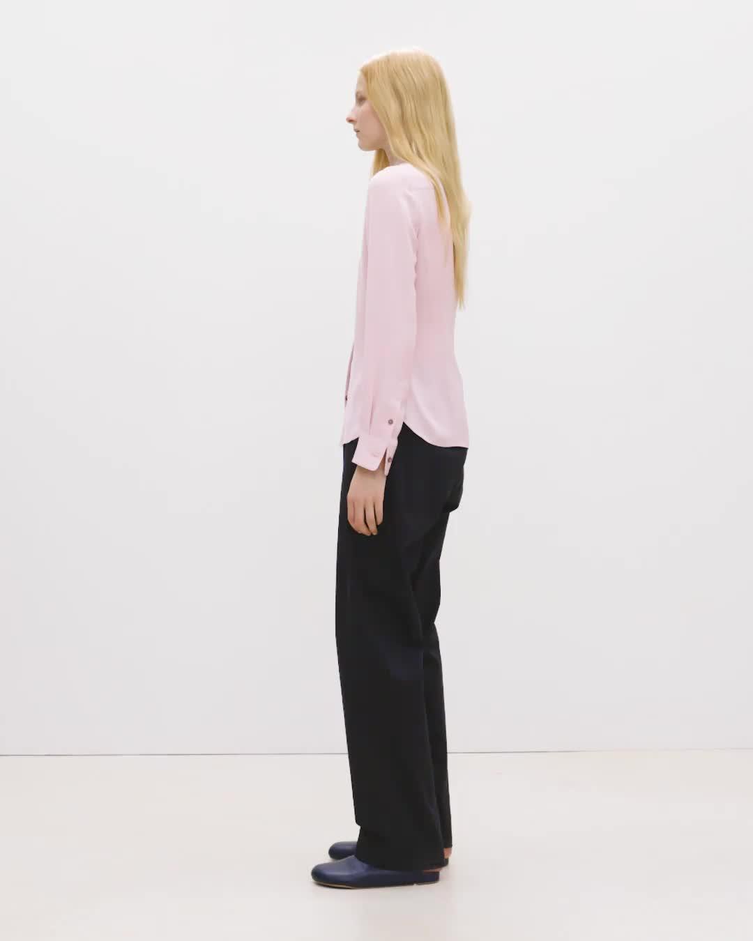 Fitted Shirt in Silk Georgette