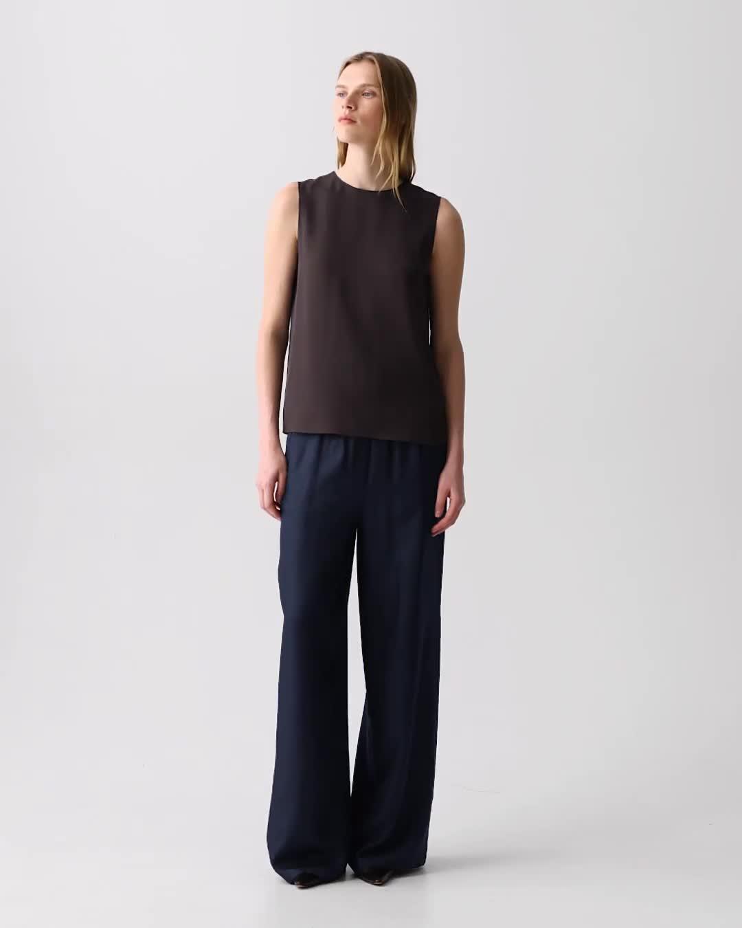 【Shanti Shanti】ロングジレ ネップシルク Silk Georgette Shell Top | Theory