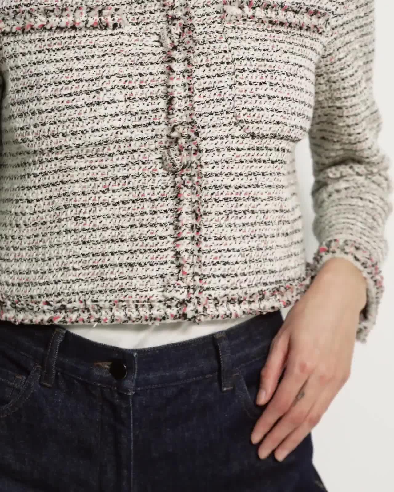 Theory 美品 Holiday Tweed PKT Crop JKT Cotton Tweed Cropped Jacket | Theory