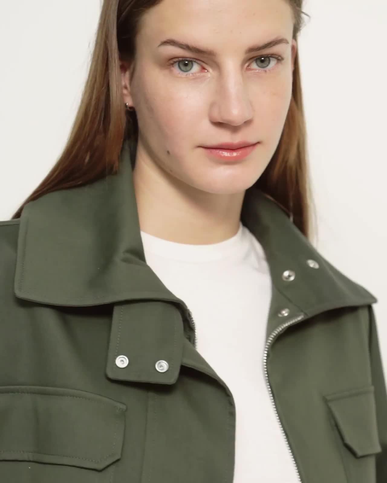 Cotton-Nylon Twill Belted Cargo Jacket | Theory