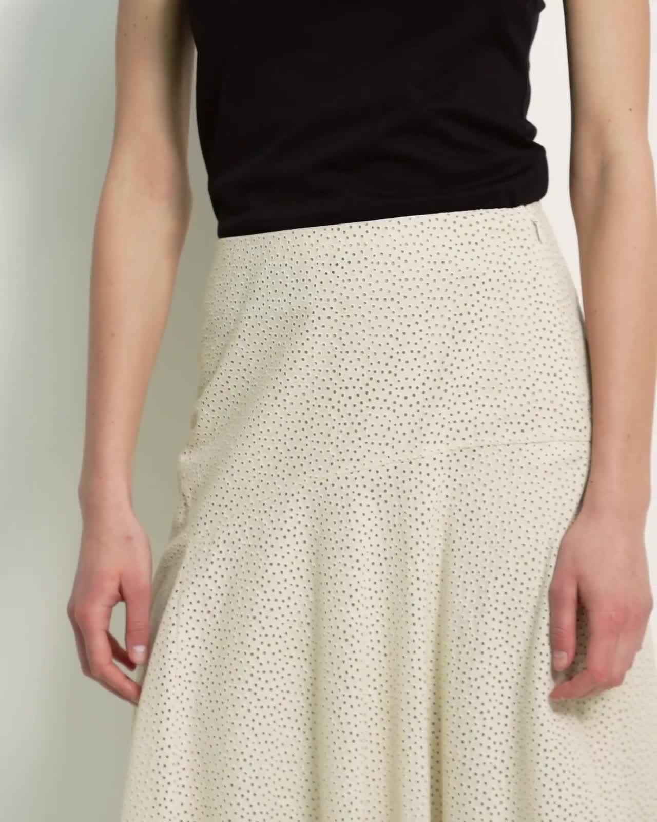 Asymmetrical Skirt in Cotton Eyelet