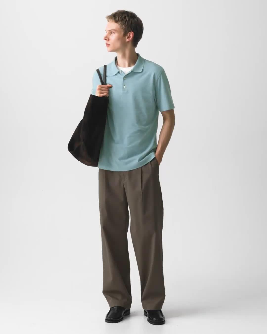 Bron Polo Shirt in Cosmos Slub Cotton