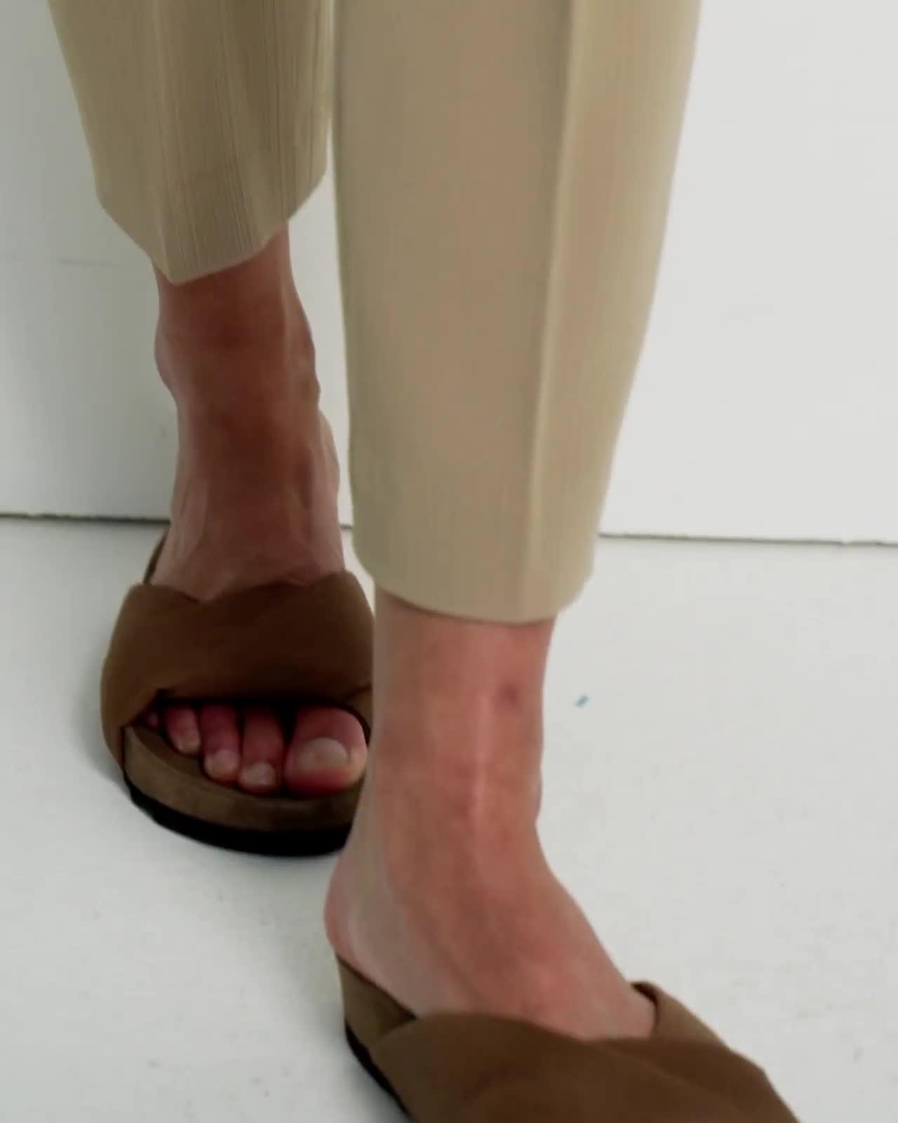 Orange Striped Admiral Crepe Treeca Pull-On Pant | Theory