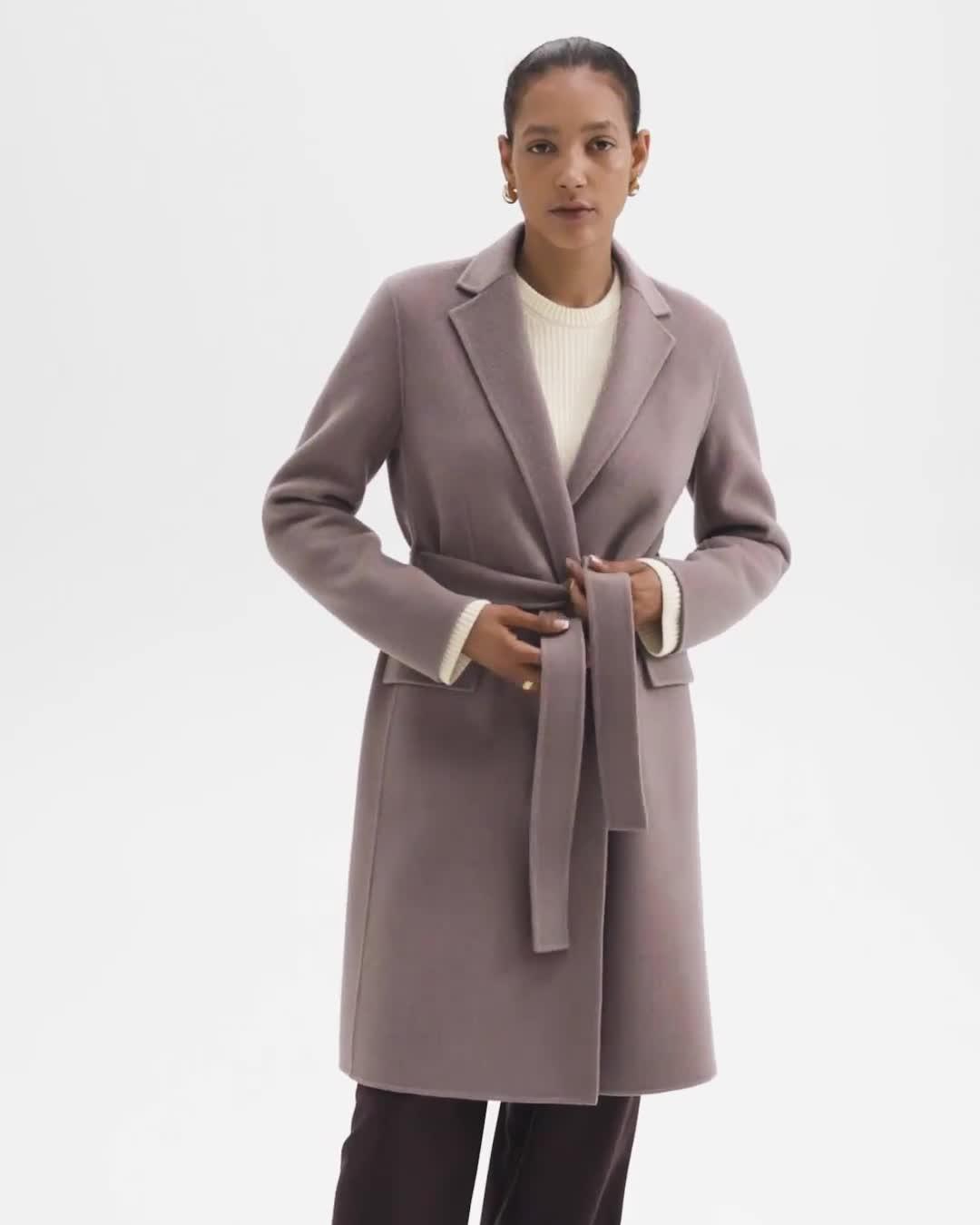 Wrap Coat in Double-Face Wool-Cashmere