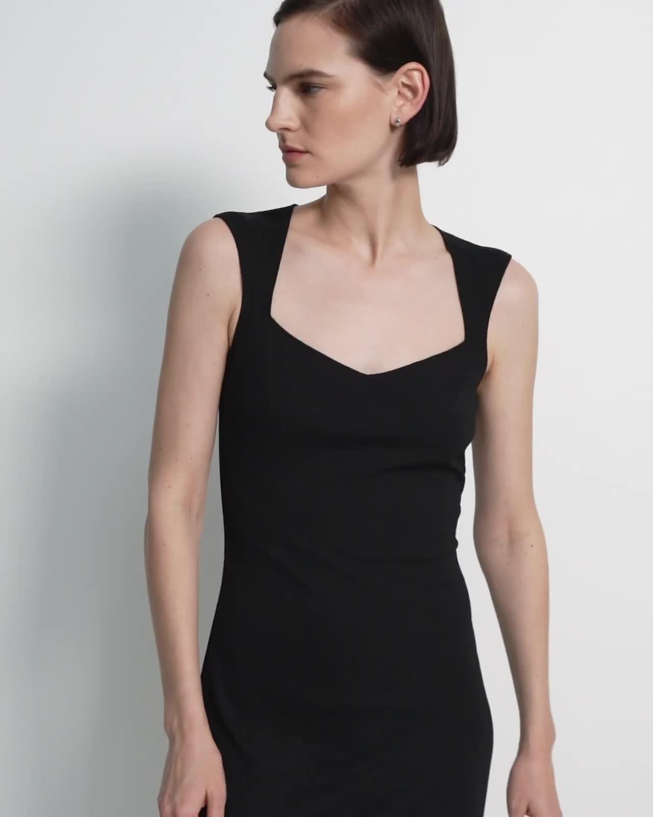 Sleeveless Sheath Dress in Crepe Jersey