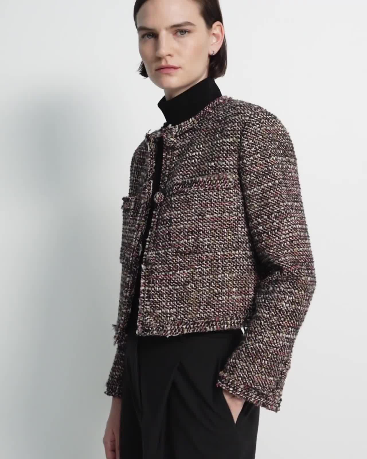 【未使用美品】Wool-Blend Cropped Tweed Blazer