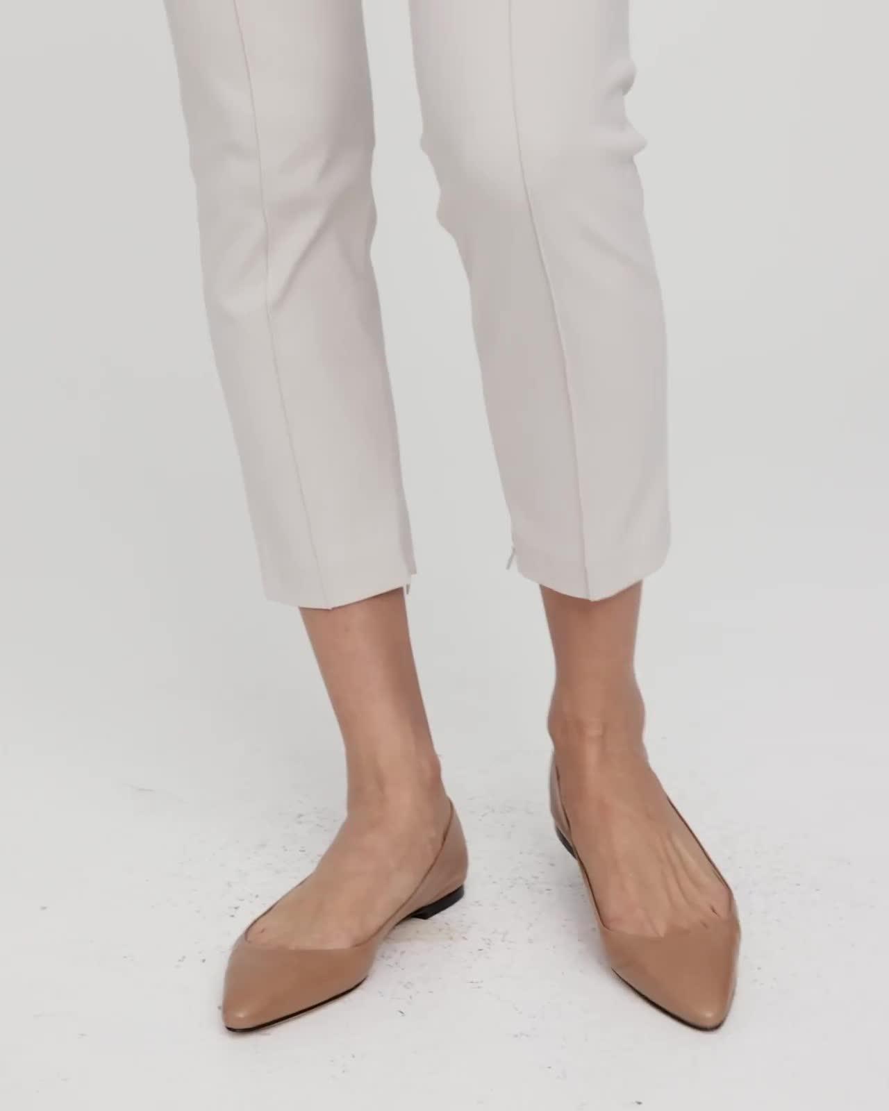 Pantalon Slim Plissé en Coton Stretch