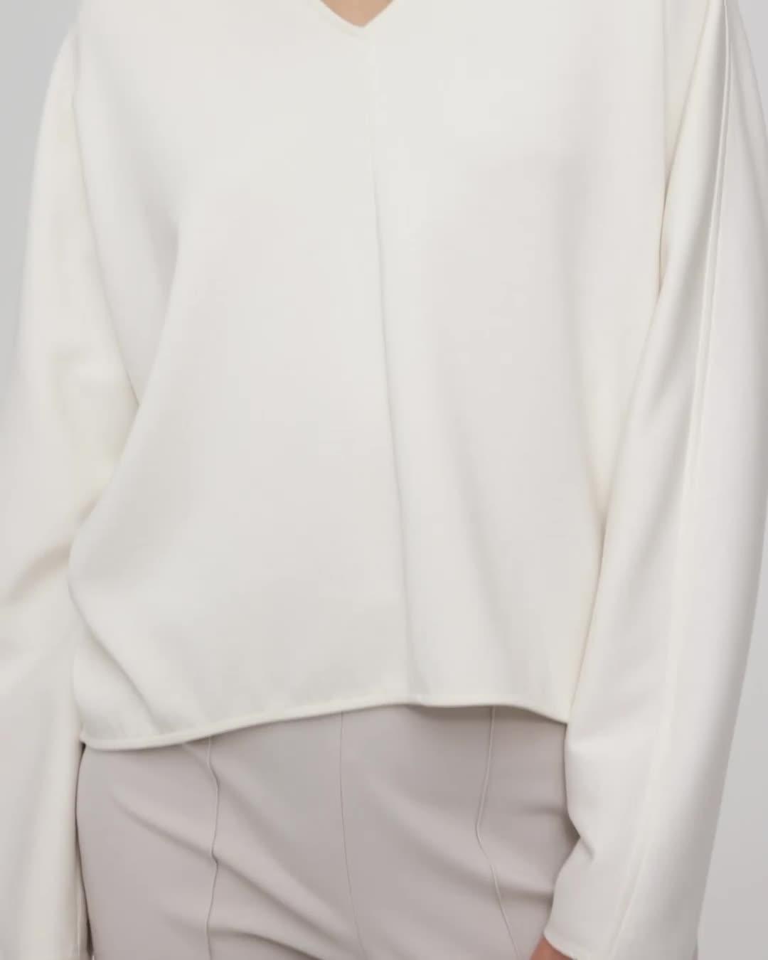 ワンピース Theory 1405007/DOUBLE.KNIT.LT/V.NECK.DR Double-Knit Jersey Sculpted V-Neck Top | Theory