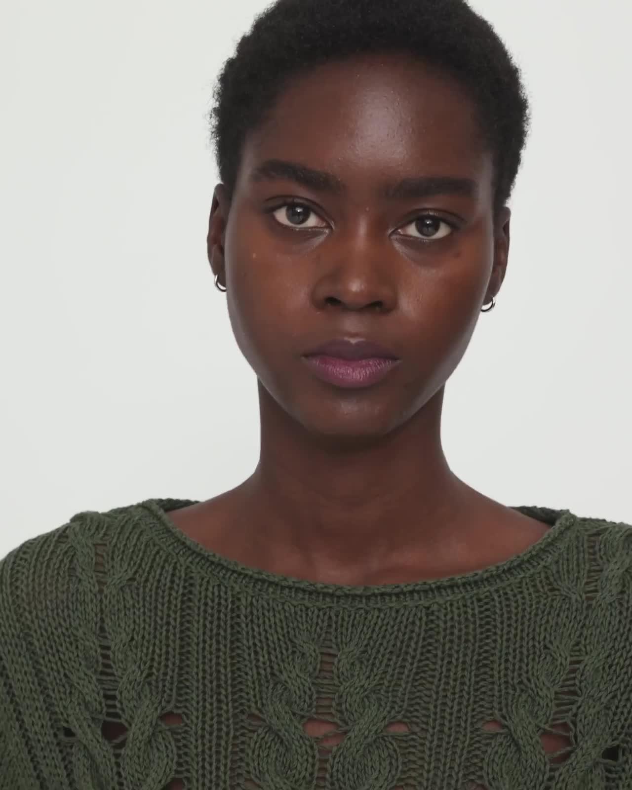 Cable Knit Sweater in Silk-Cotton