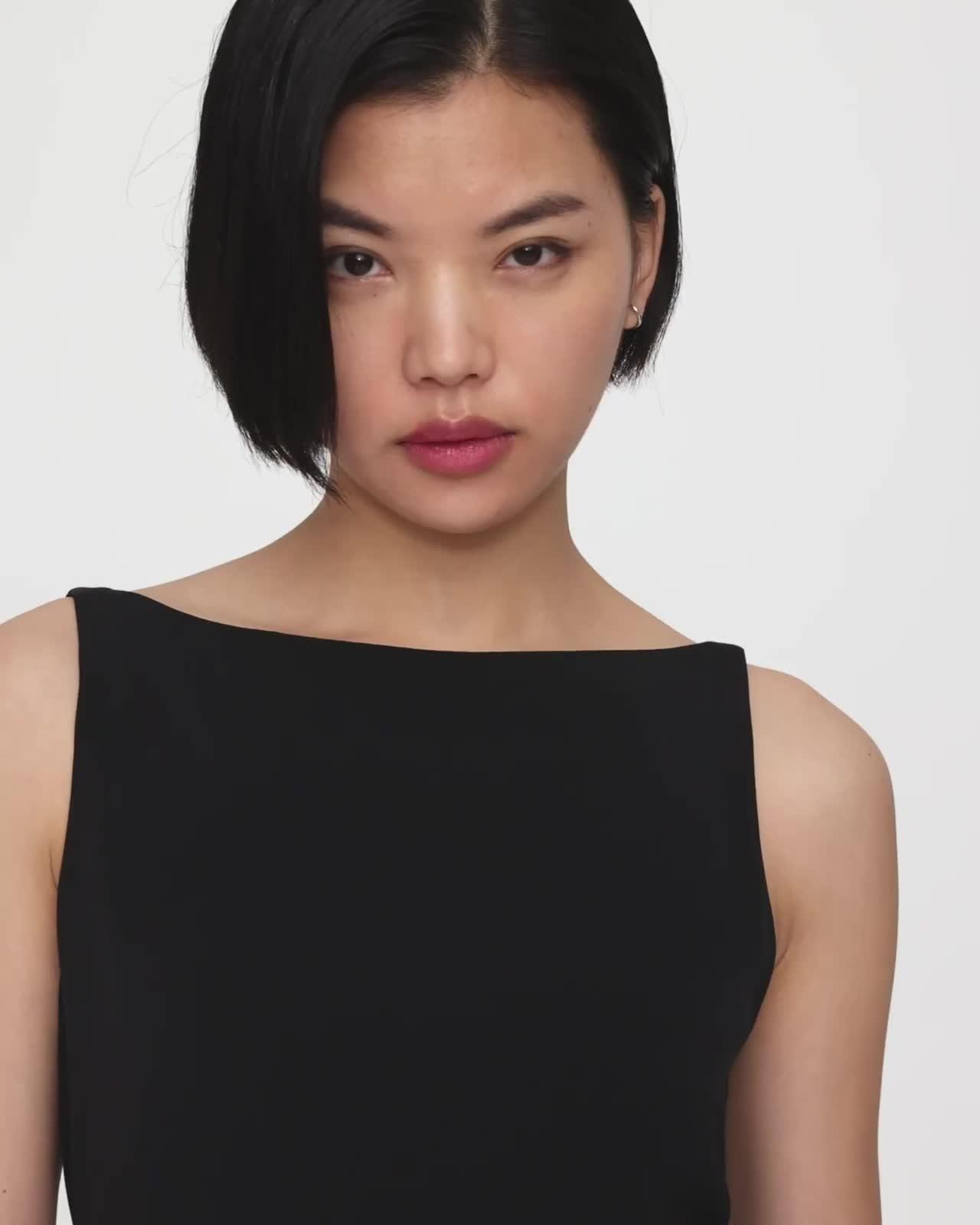 Belted Sheath Dress in Viscose