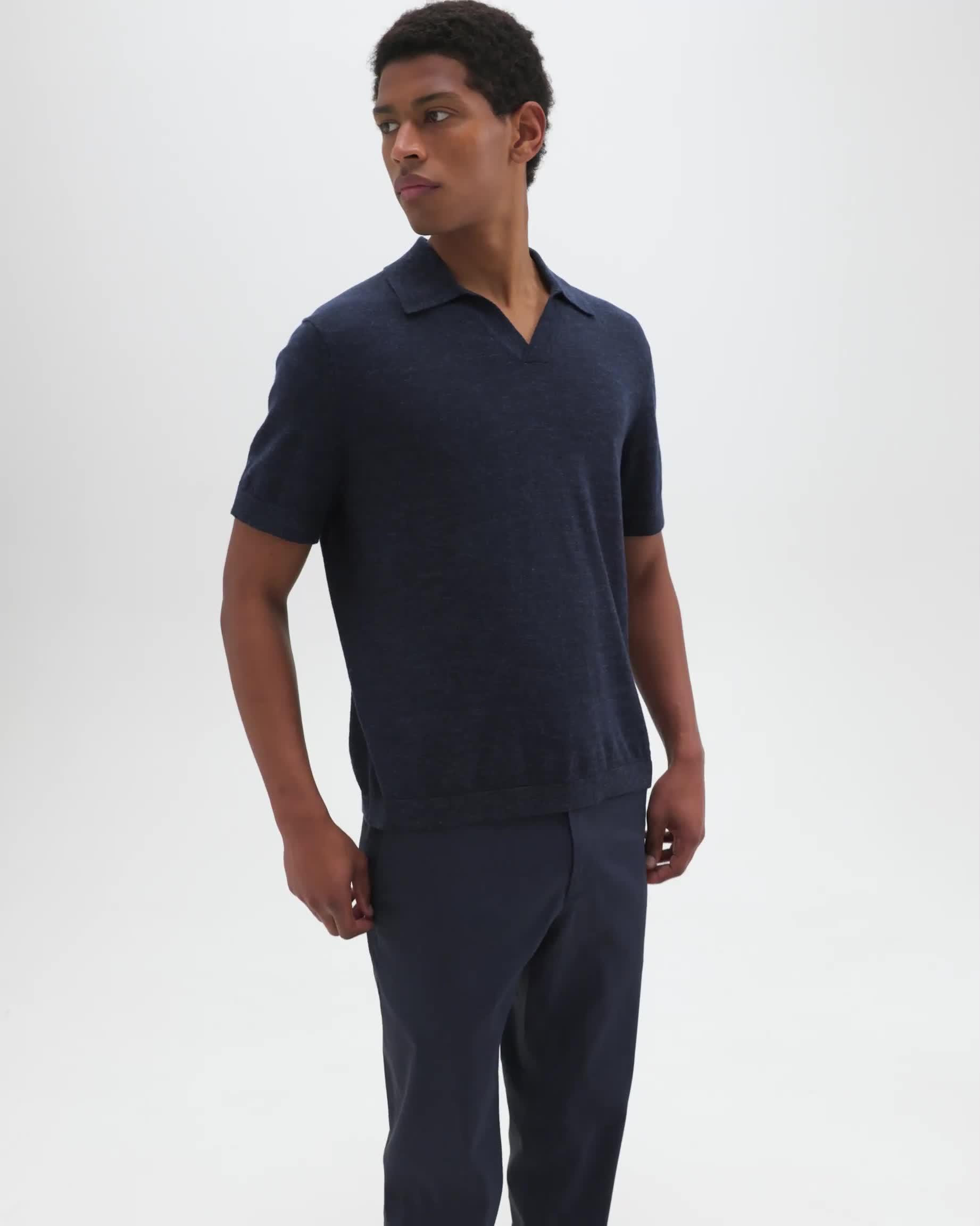 Brenan Polo Shirt in Cotton-Linen